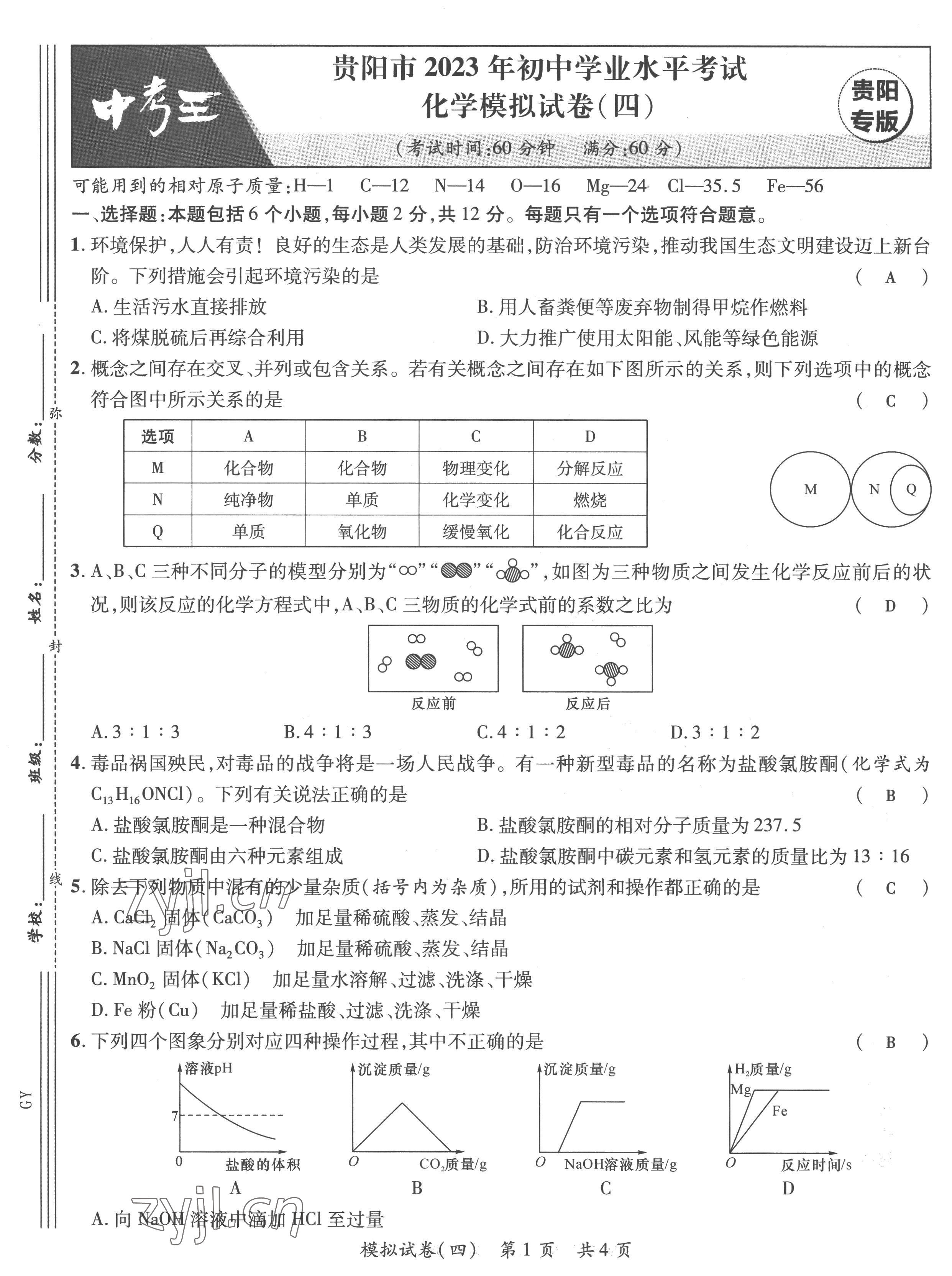 2023年鸿鹄志中考王化学贵阳专版 第13页
