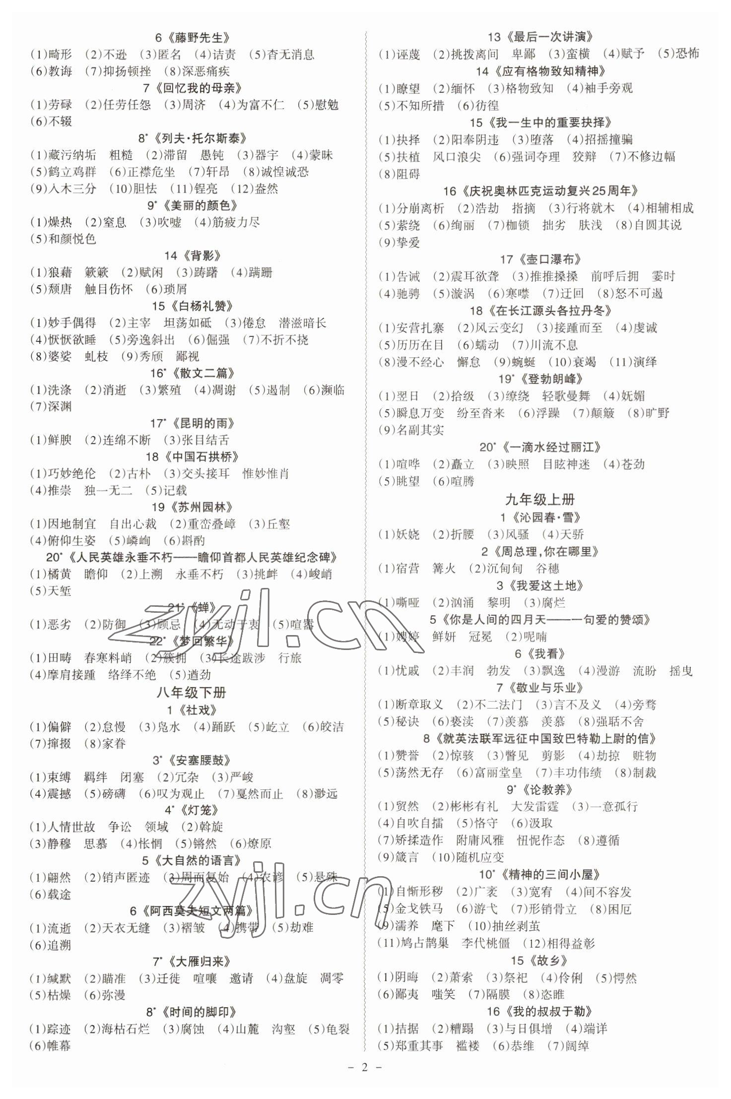 2023年中考冲刺语文广东专版 第2页