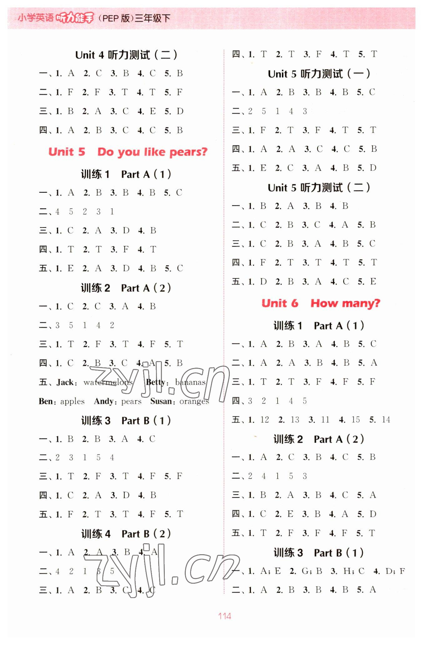 2023年通城學(xué)典小學(xué)英語(yǔ)聽(tīng)力能手三年級(jí)下冊(cè)人教版 參考答案第4頁(yè)