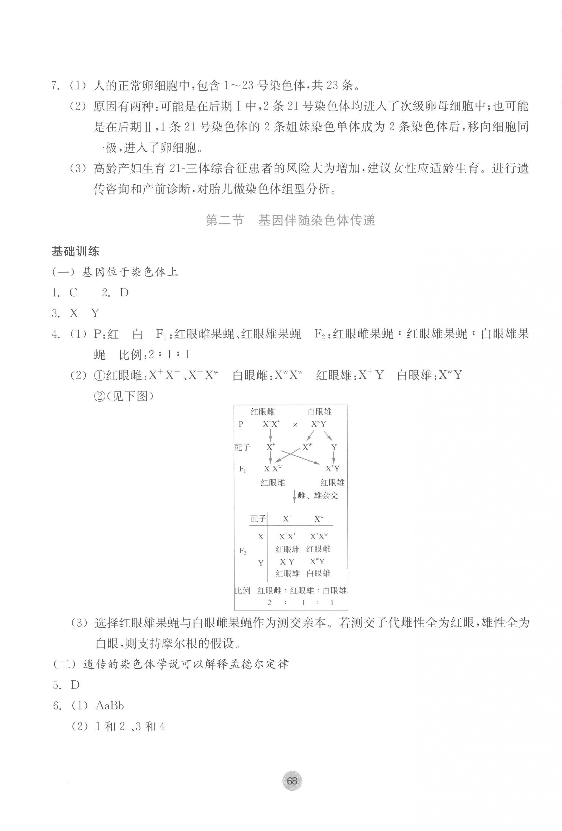 2023年作業(yè)本浙江教育出版社高中生物必修2浙科版 參考答案第4頁