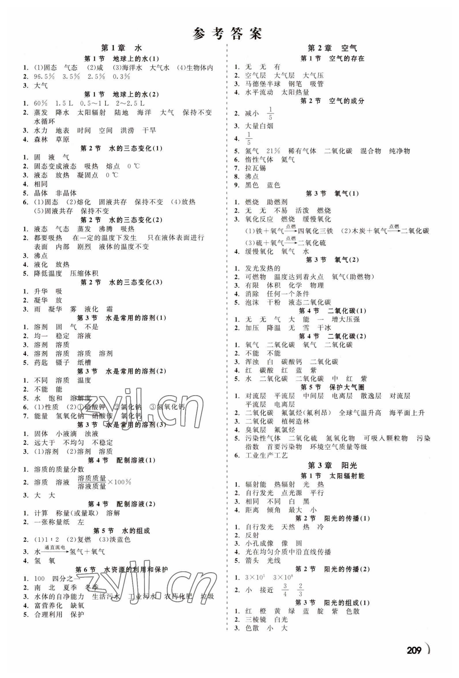 2023年精彩练习就练这一本七年级科学下册华师大版天津人民出版社 第1页