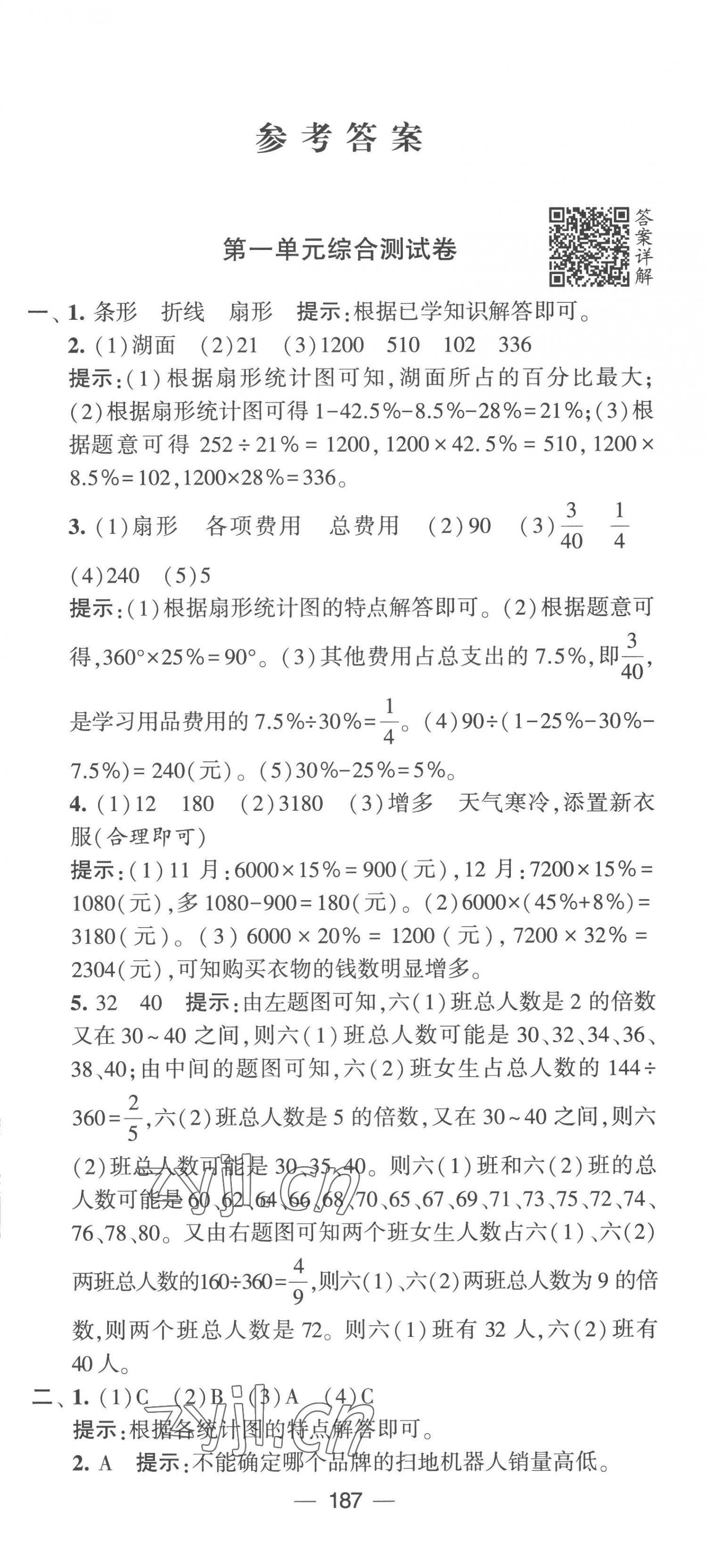 2023年学霸提优大试卷六年级数学下册苏教版 第1页