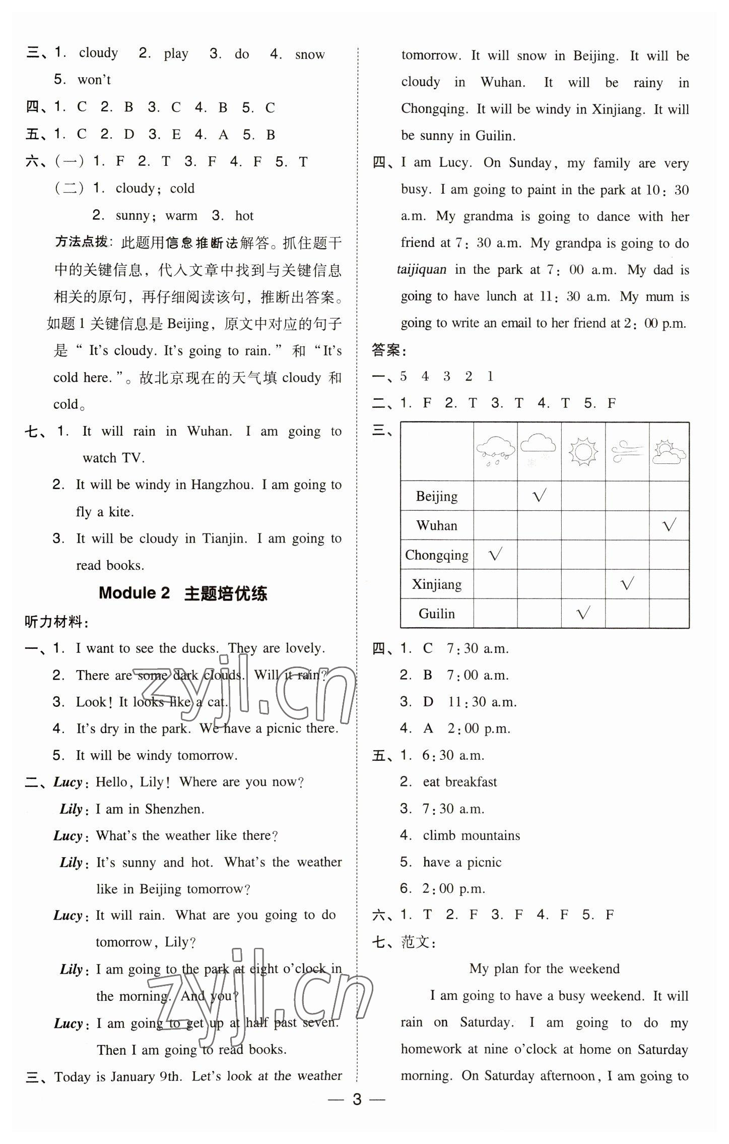 2023年綜合應(yīng)用創(chuàng)新題典中點六年級英語下冊外研版 參考答案第3頁