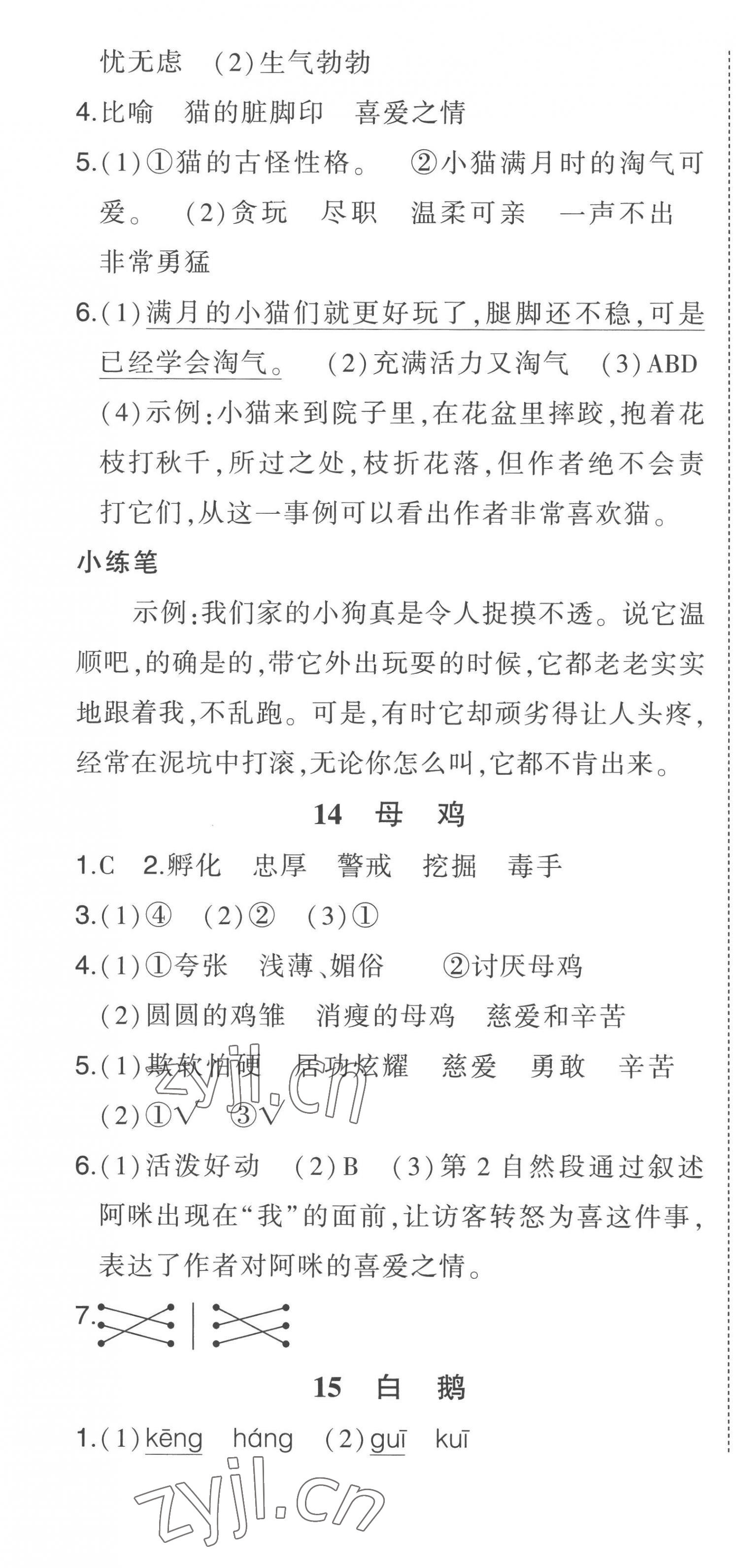 2023年黃岡狀元成才路狀元作業(yè)本四年級語文下冊人教版 第10頁