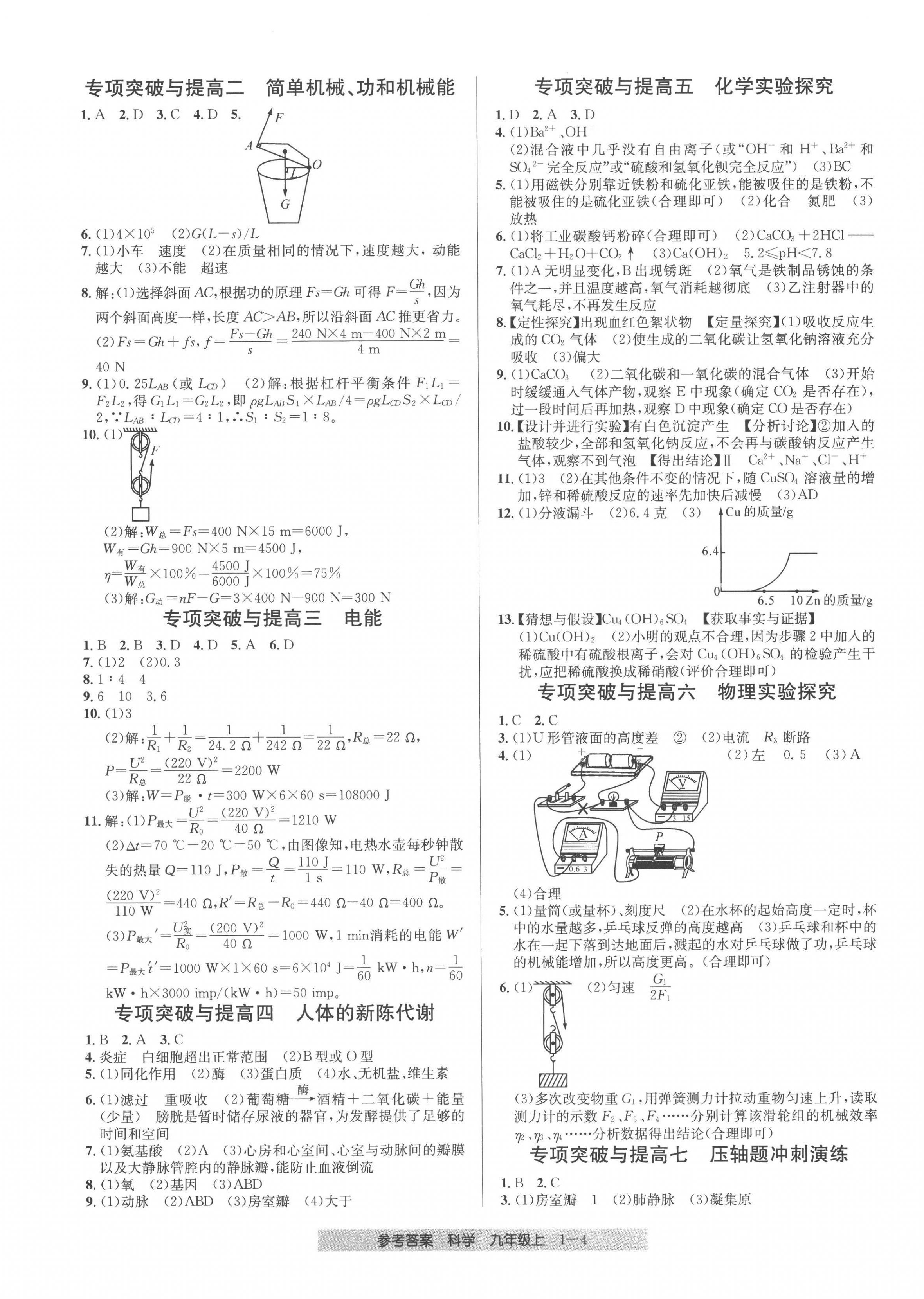 2022年創(chuàng)新測試卷期末直通車九年級科學上冊浙教版 第4頁