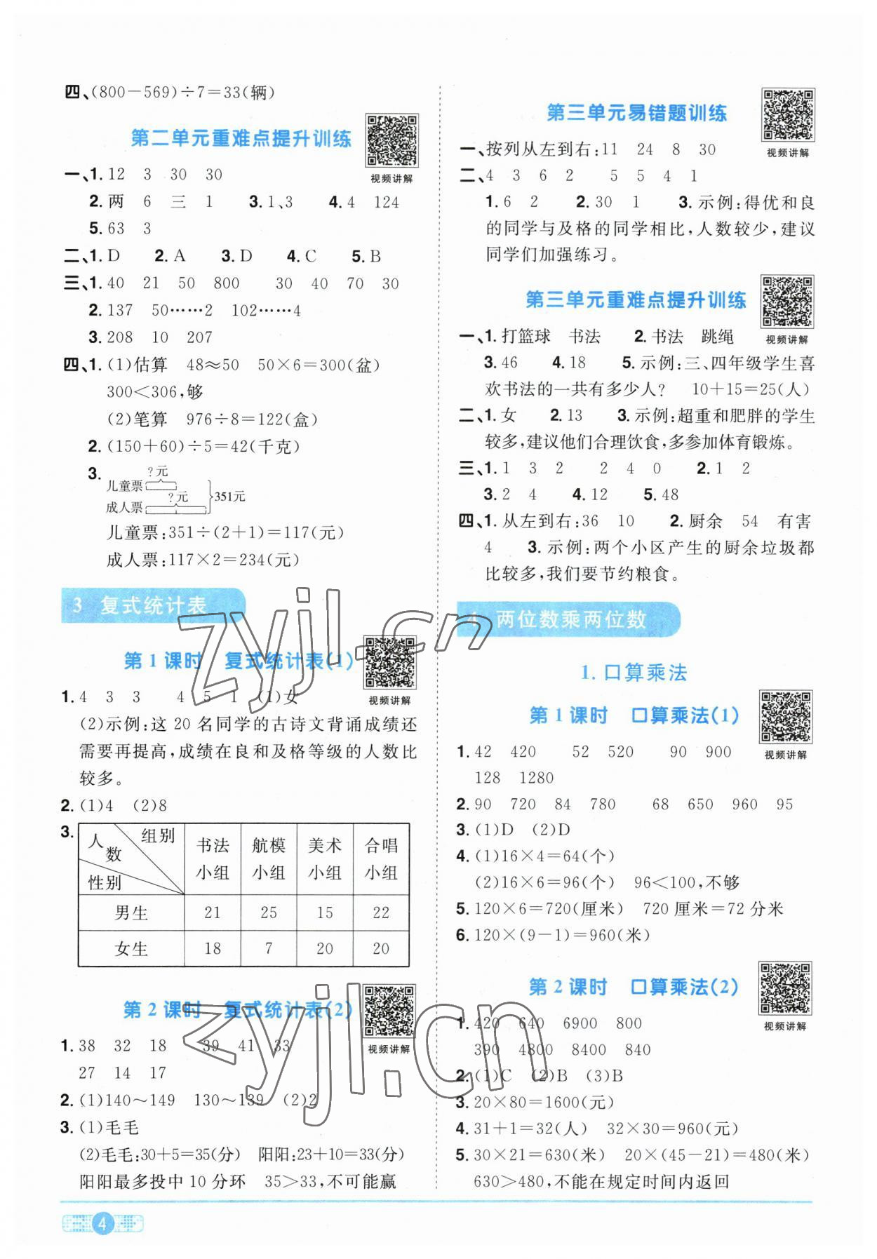 2023年陽光同學(xué)課時優(yōu)化作業(yè)三年級數(shù)學(xué)下冊人教版 第4頁