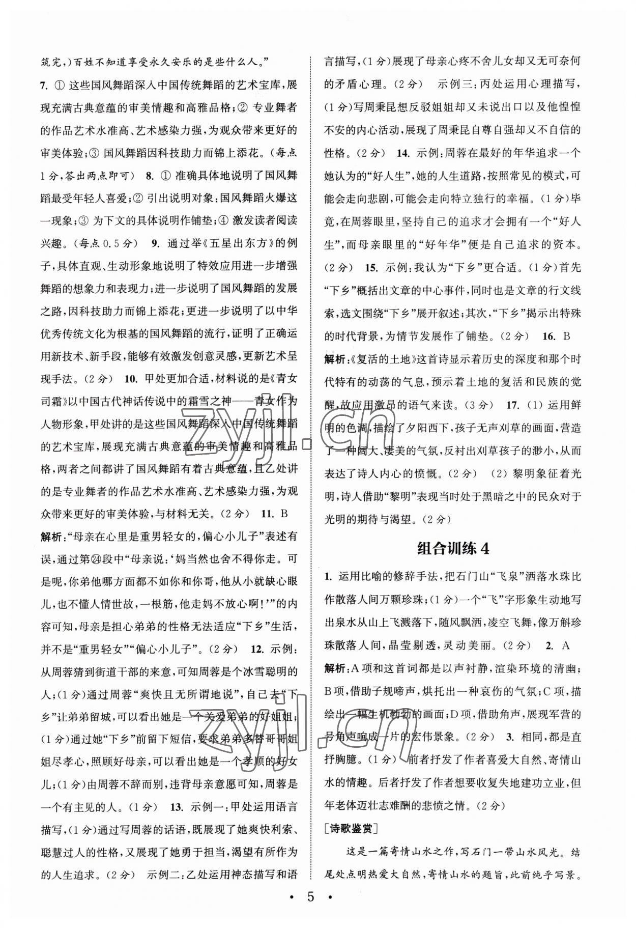 2023年通城学典组合训练中考版语文苏州专版 第5页