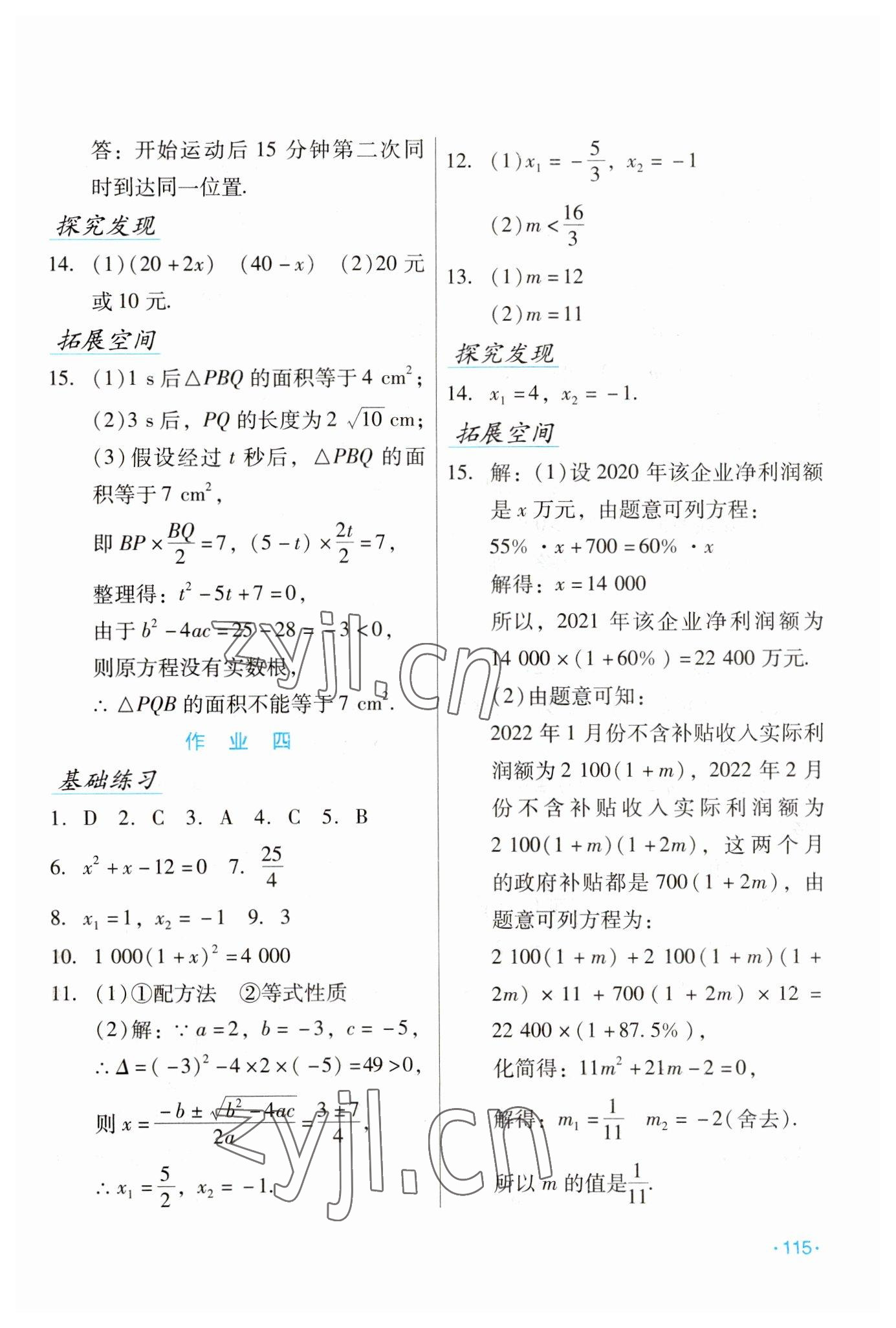 2023年假日数学寒假吉林出版集团股份有限公司九年级人教版 第3页