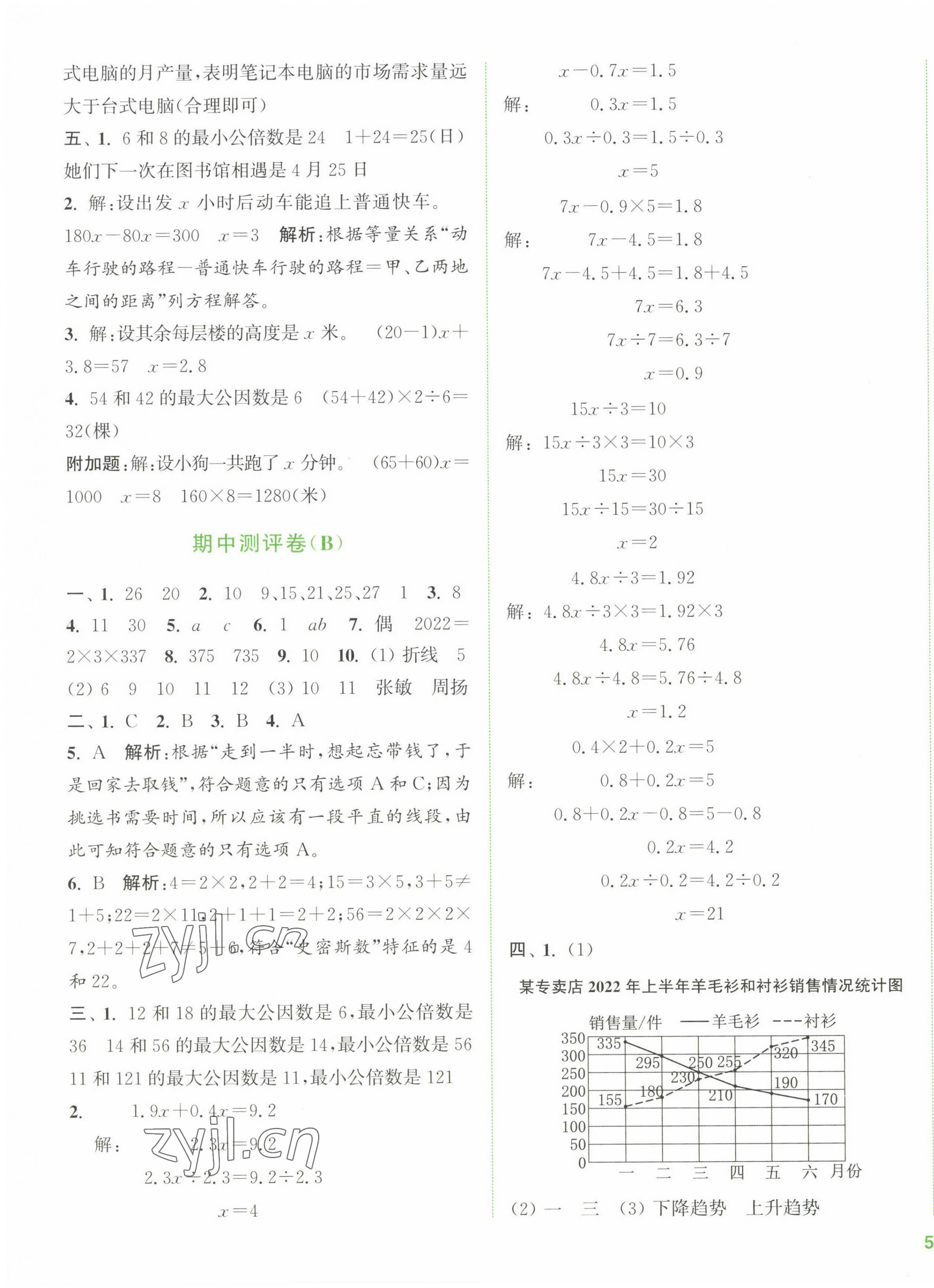 2023年通城學(xué)典全程測(cè)評(píng)卷五年級(jí)數(shù)學(xué)下冊(cè)蘇教版江蘇專版 第7頁(yè)