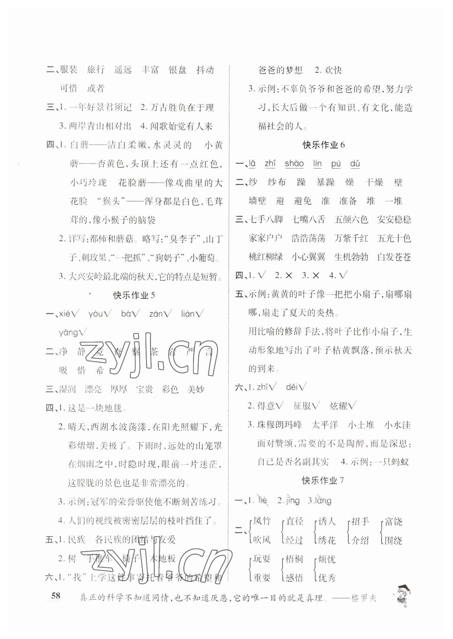 2023年假期新作业寒假陕西师范大学出版总社三年级语文人教版 第2页