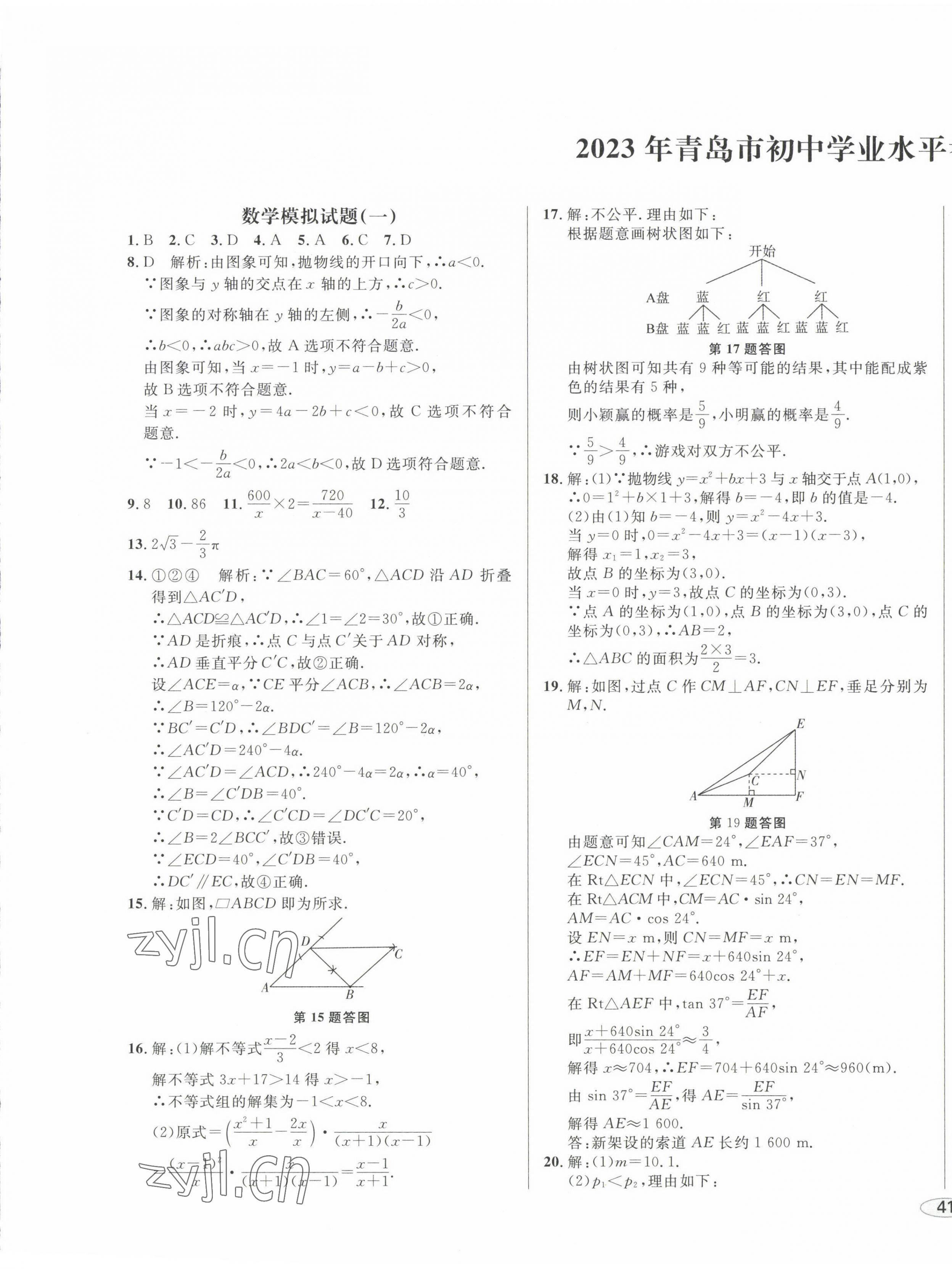 2023年中考考什么中考冲刺模拟卷数学 第1页