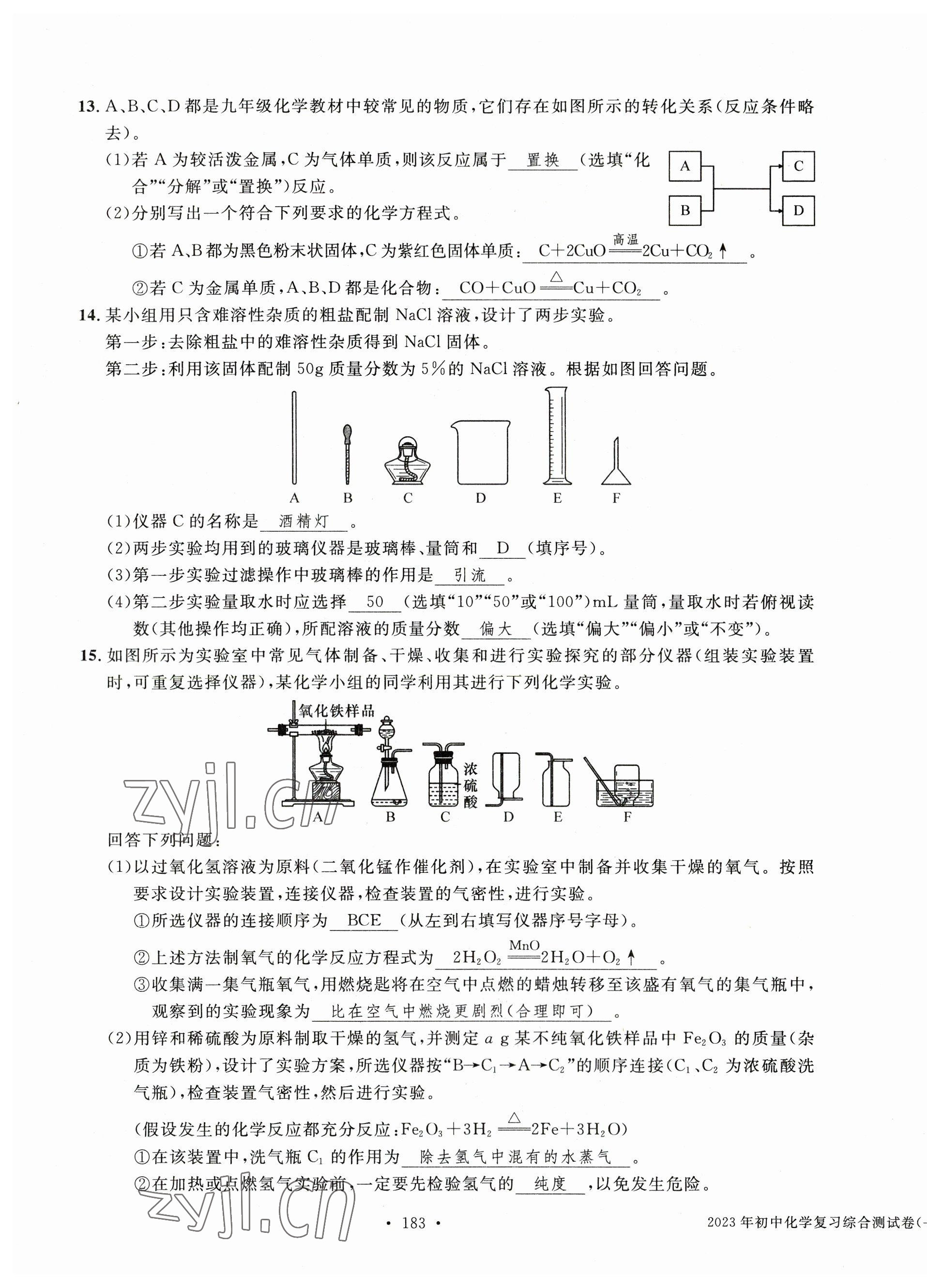 2023年中考总复习长江出版社化学 第3页