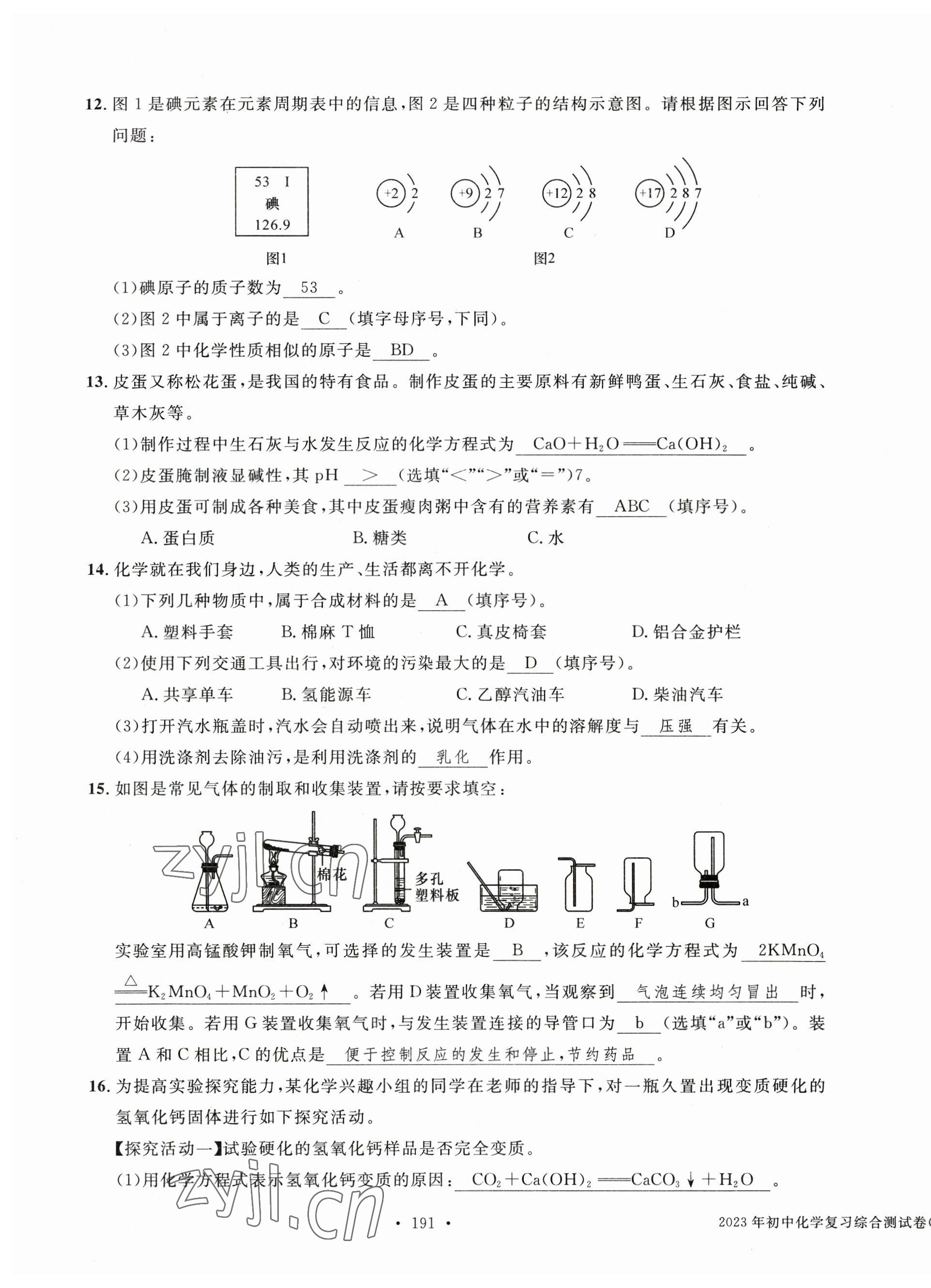 2023年中考总复习长江出版社化学 第11页