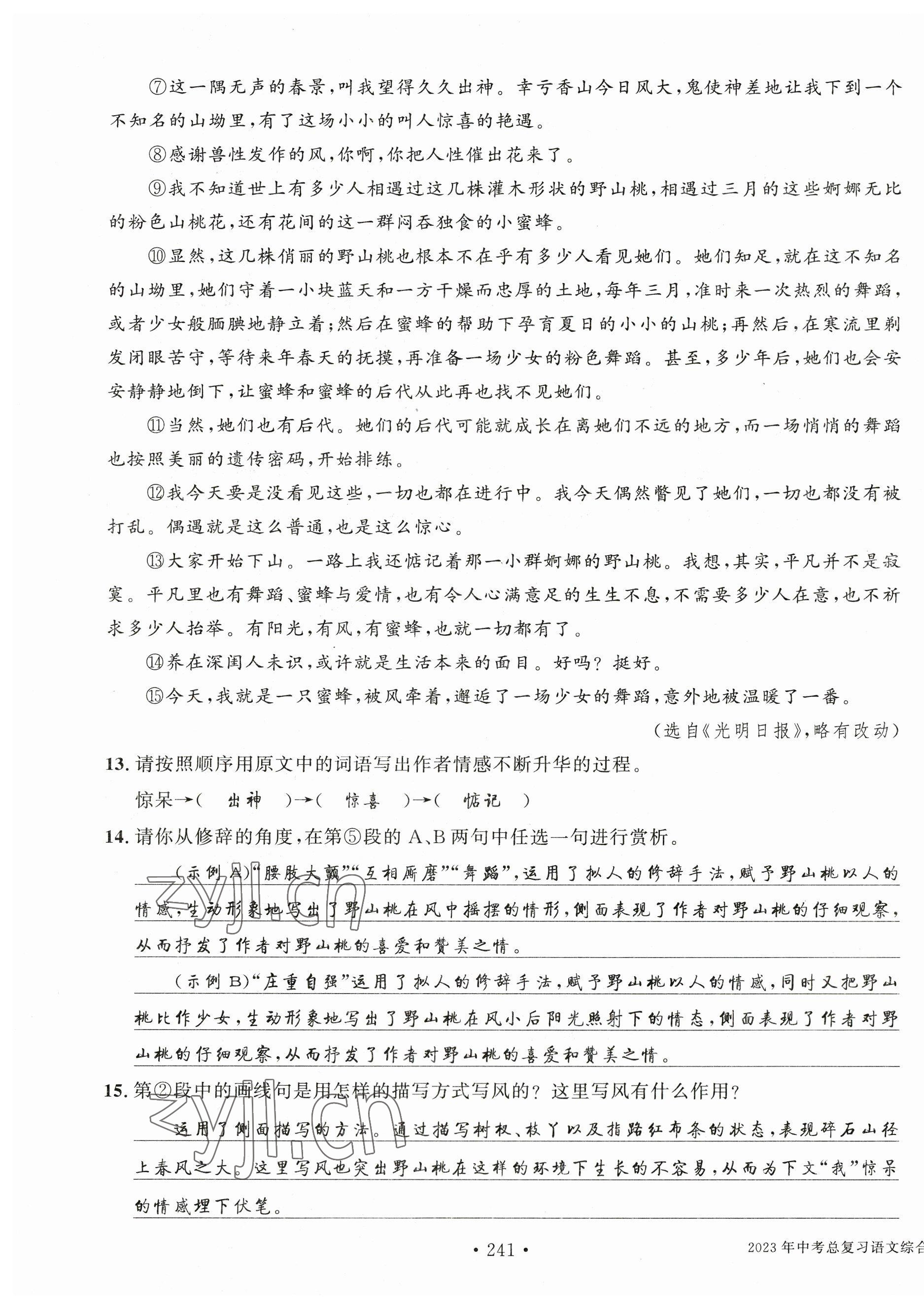 2023年中考總復(fù)習(xí)長江出版社語文 第29頁