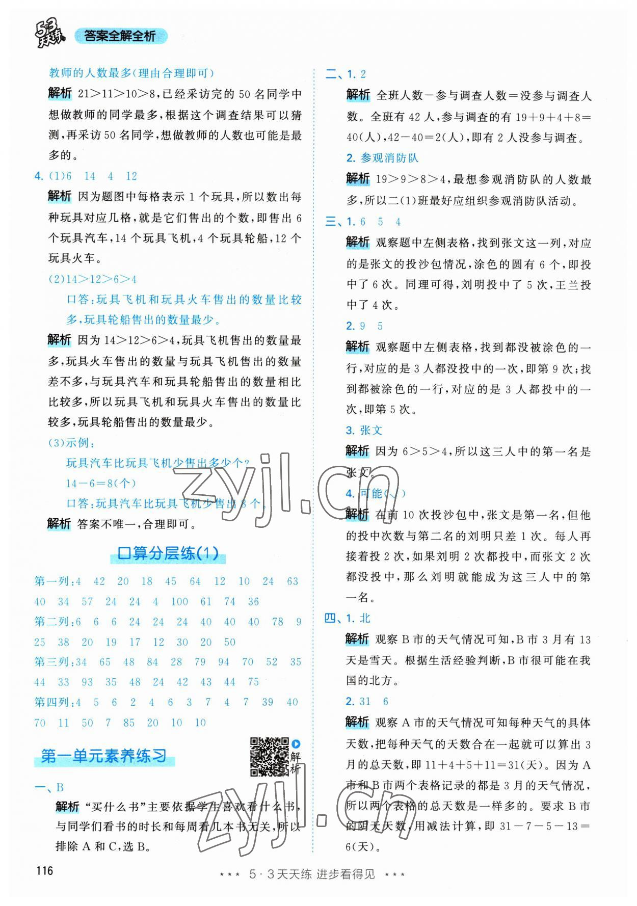 2023年53天天练二年级数学下册人教版 参考答案第2页