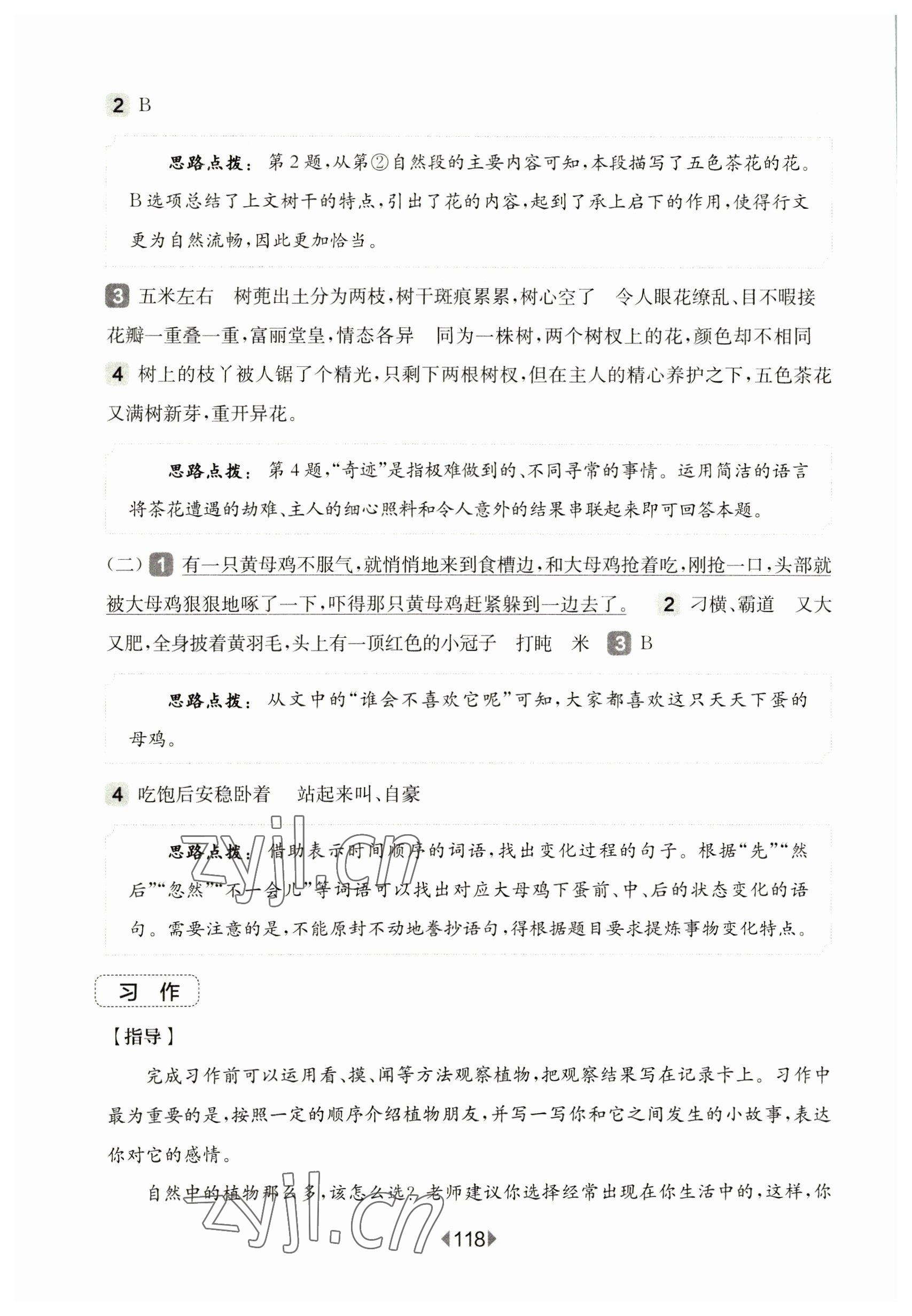 2023年华东师大版一课一练三年级语文下册人教版五四制增强版 参考答案第4页