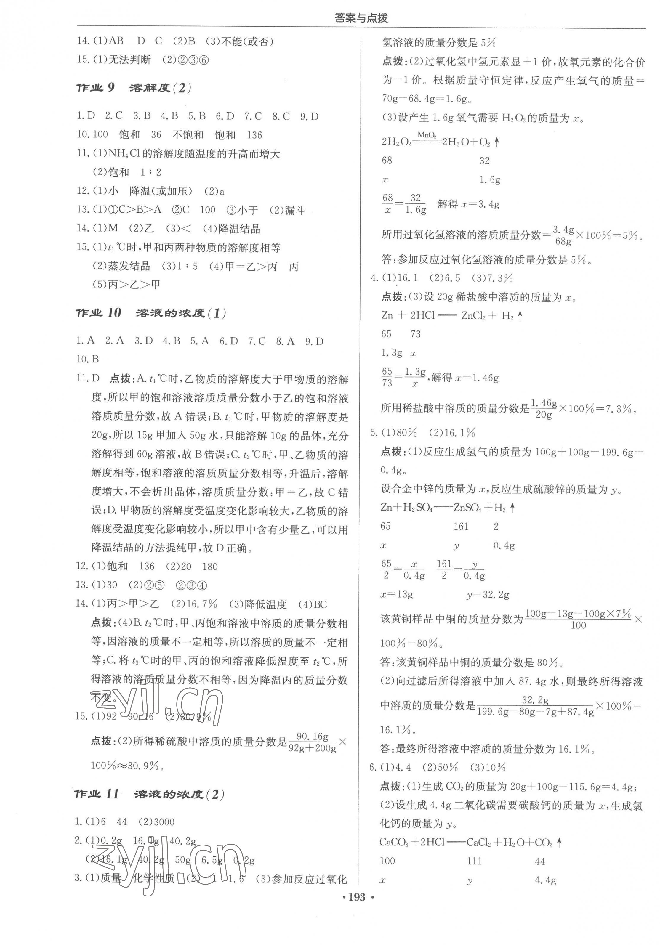 2023年启东中学作业本九年级化学下册人教版苏北专版 第3页