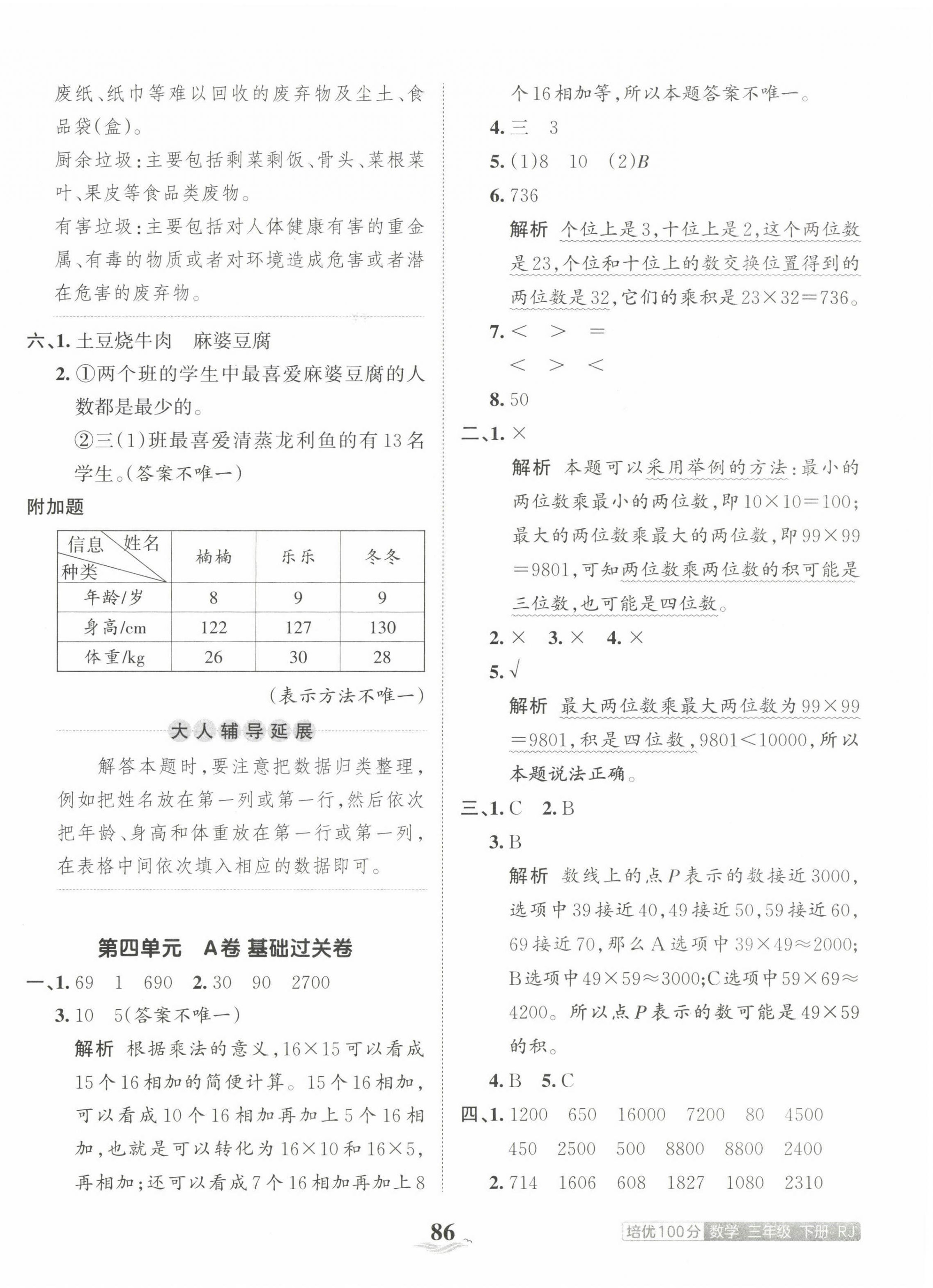 2023年王朝霞培優(yōu)100分三年級數(shù)學下冊人教版 第6頁