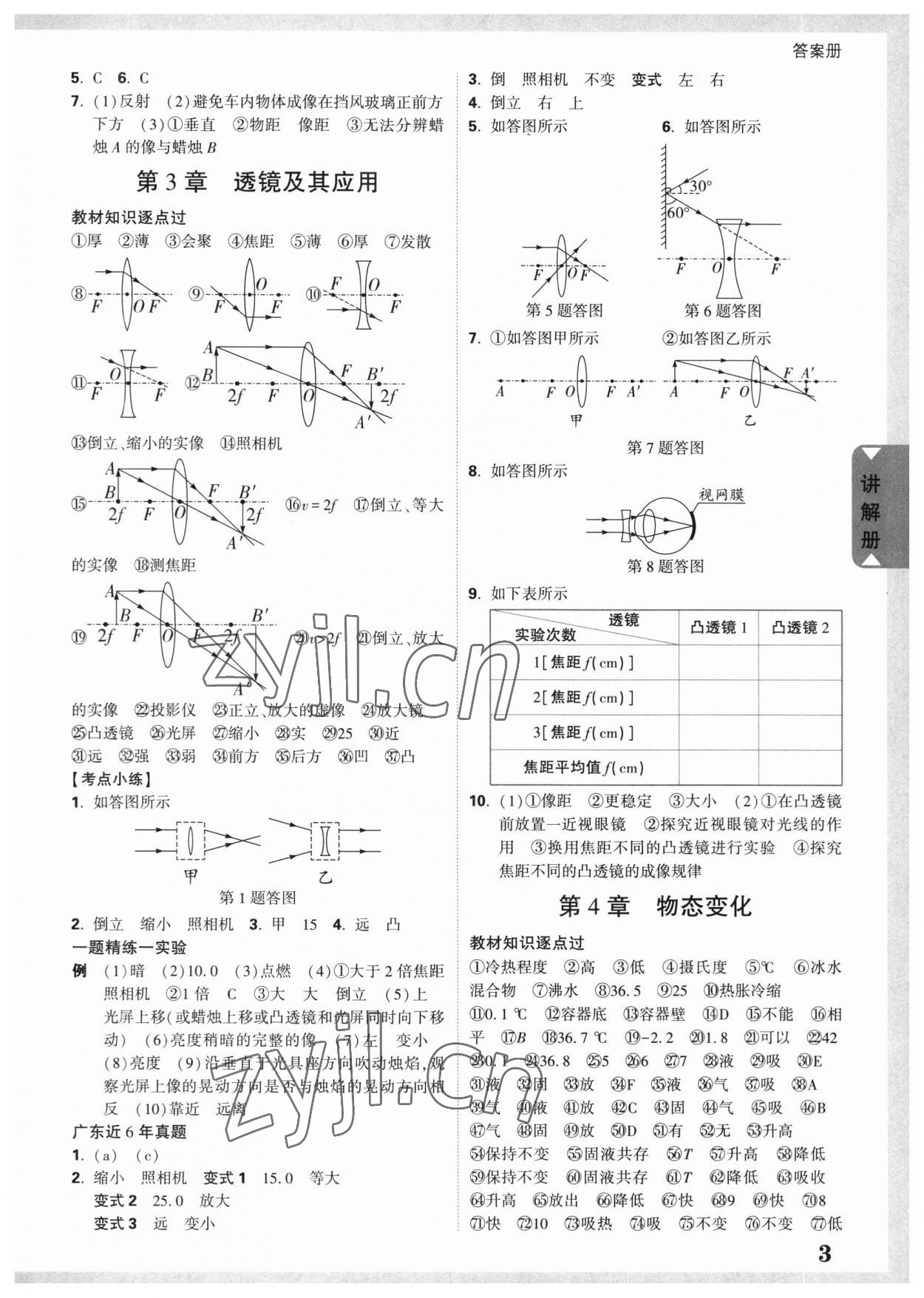 2023年中考面对面物理广东专版 参考答案第2页
