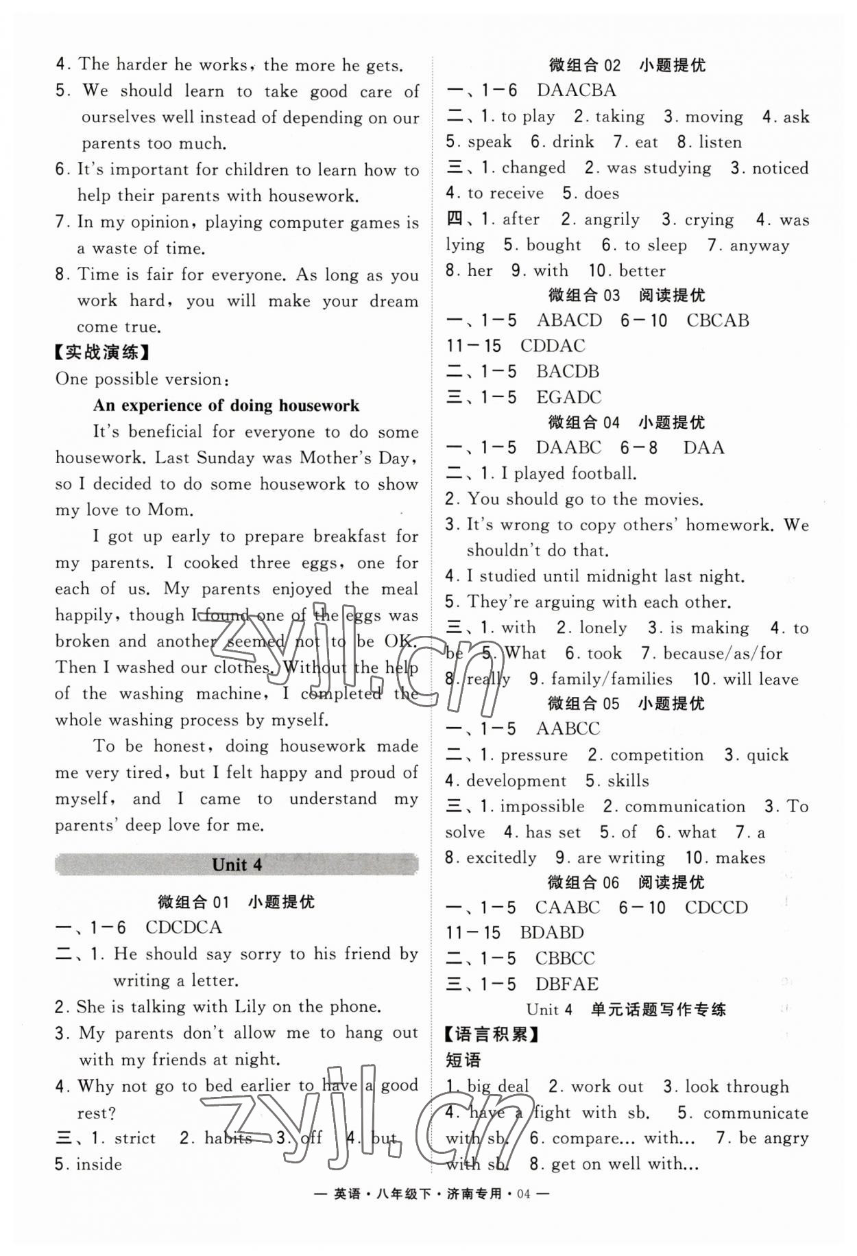 2023年學(xué)霸組合訓(xùn)練八年級(jí)英語(yǔ)下冊(cè)人教版濟(jì)南專(zhuān)版 第4頁(yè)