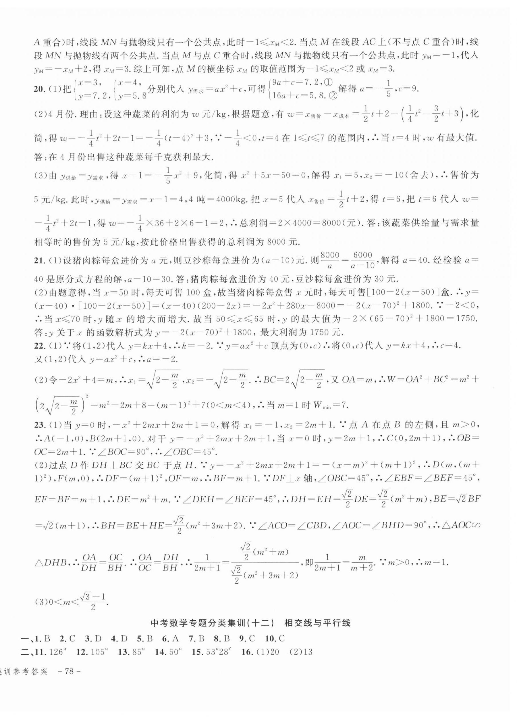 2023年学而优中考专题分类集训南京大学出版社数学浙江专版 第12页