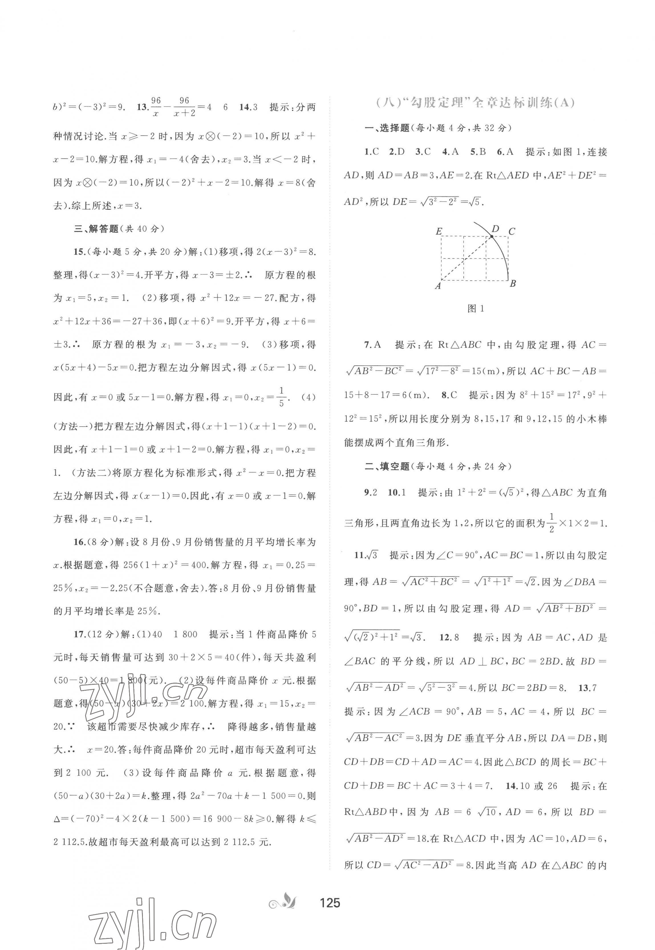 2023年新课程学习与测评单元双测八年级数学下册沪科版C版 第5页