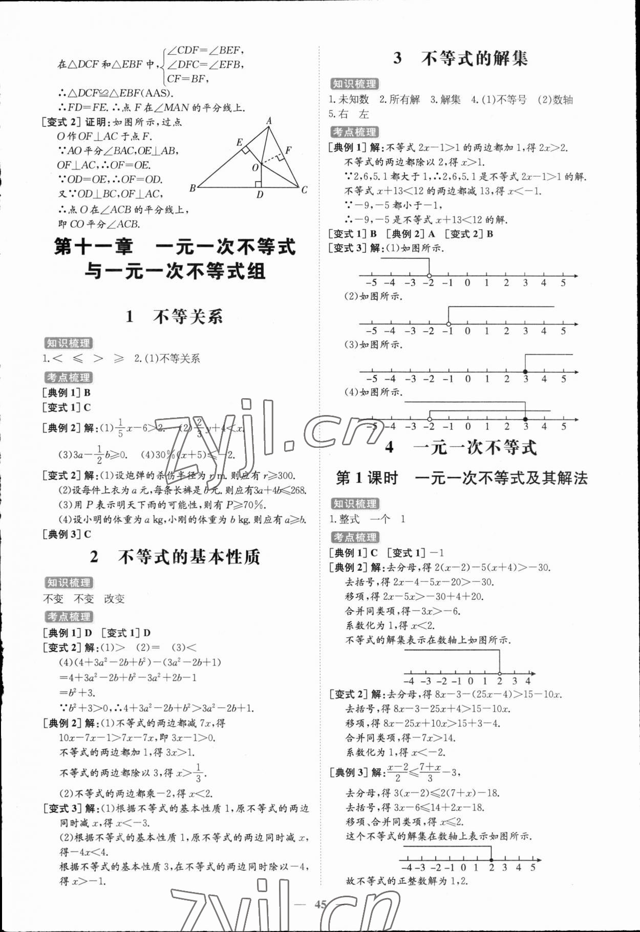 2023年练案七年级数学下册鲁教版54制 参考答案第9页