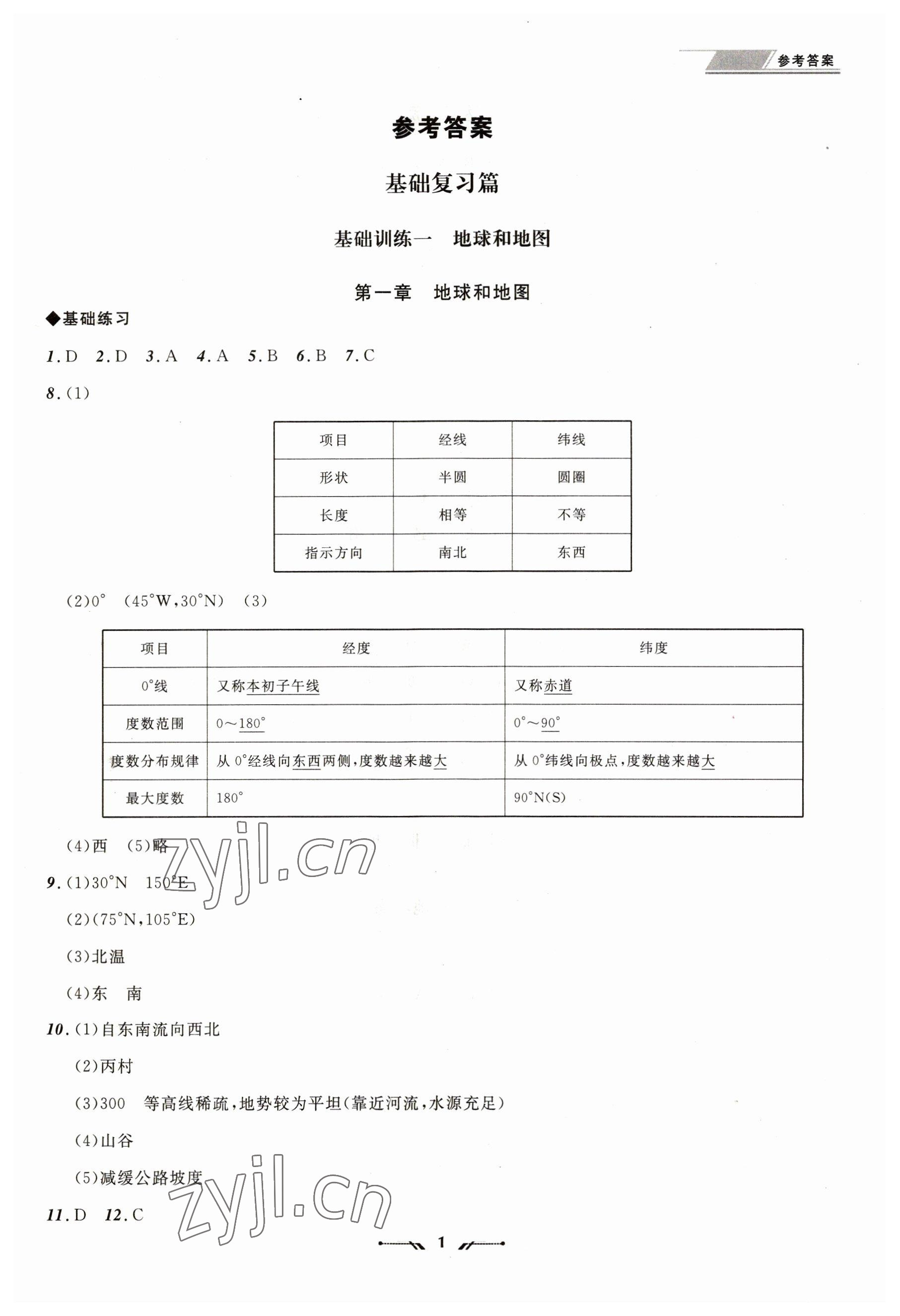 2023年中考全程復習訓練地理大連專版 第1頁