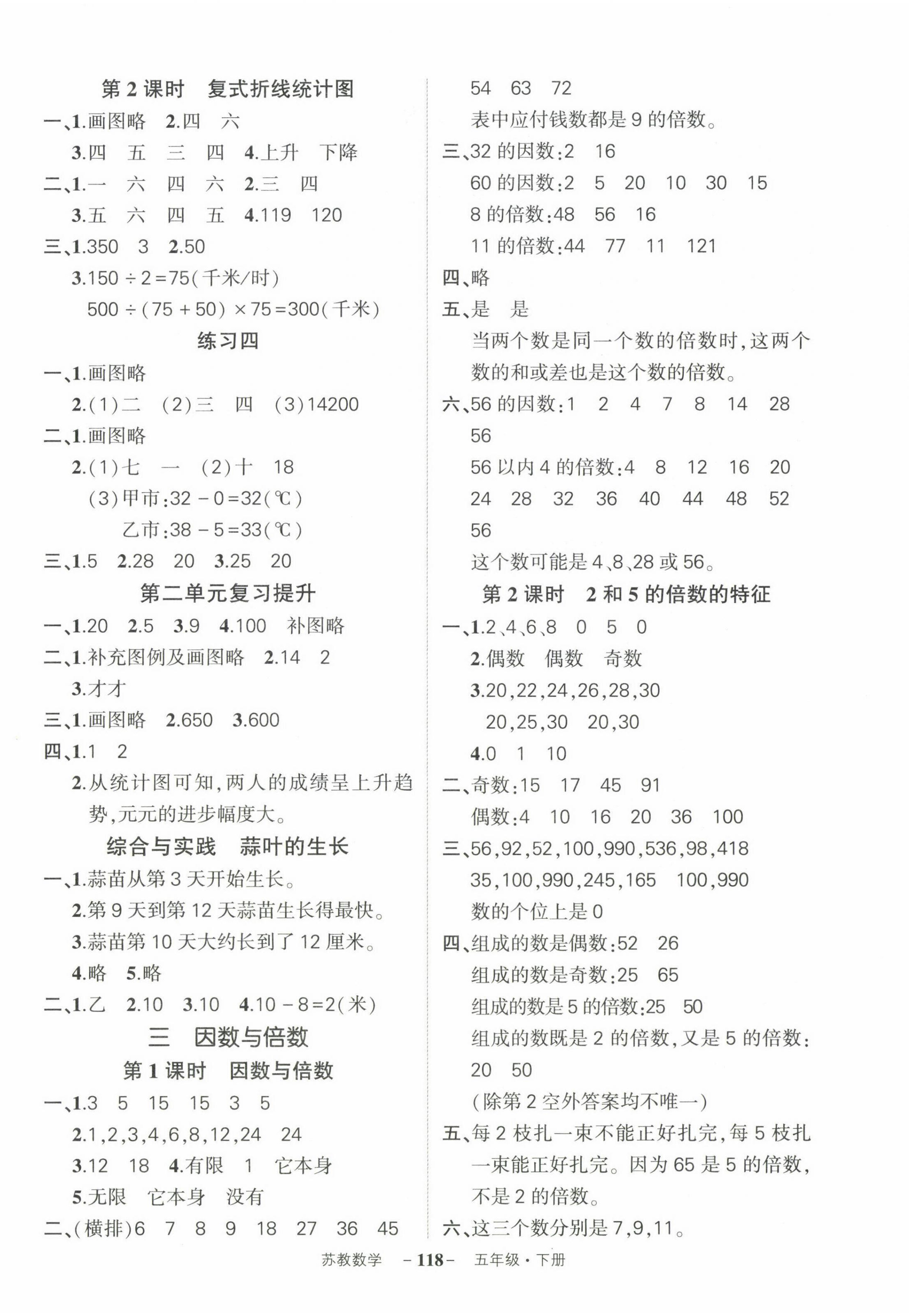 2023年狀元成才路創(chuàng)優(yōu)作業(yè)100分五年級數(shù)學(xué)下冊蘇教版 參考答案第4頁