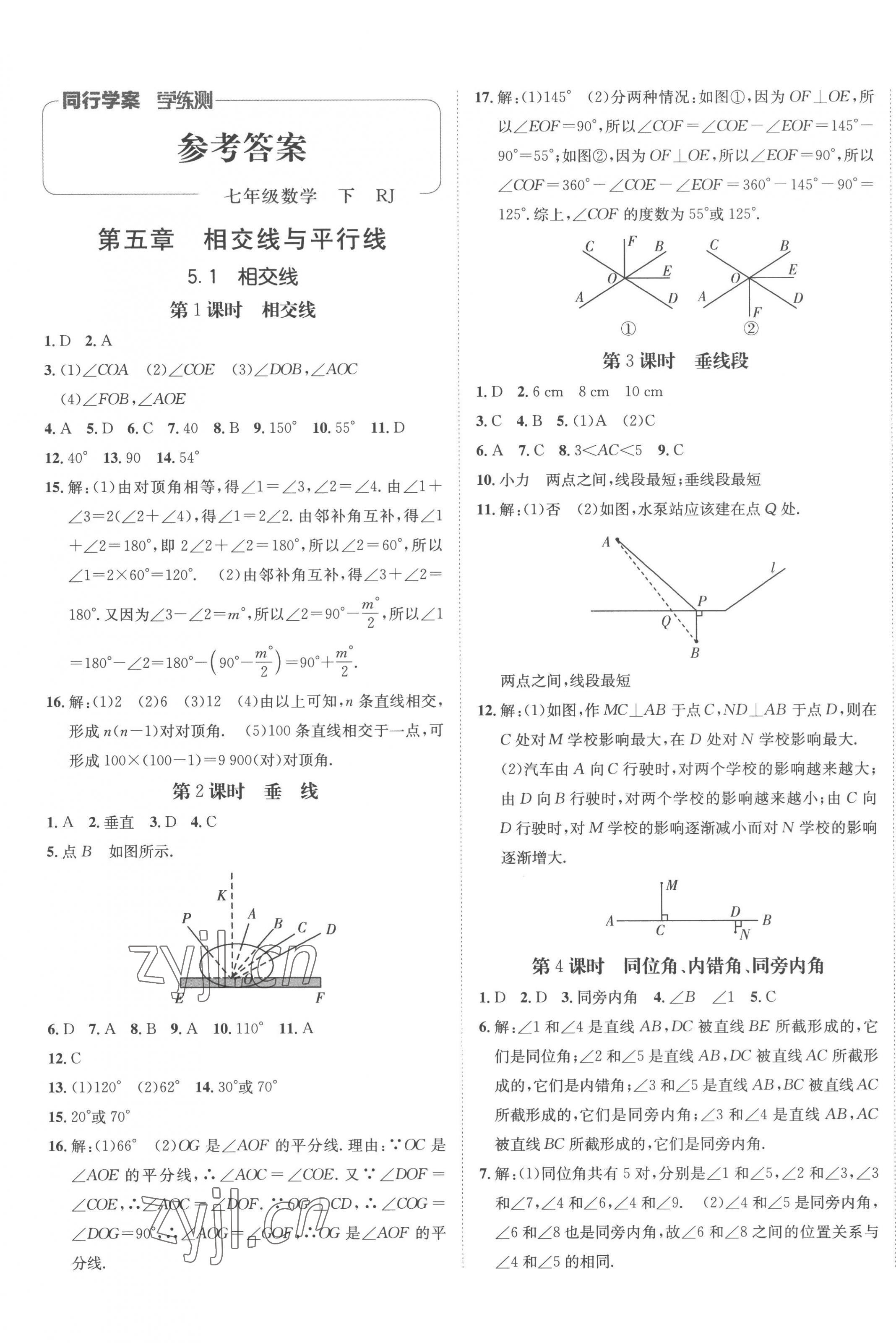 2023年同行学案学练测七年级数学下册人教版 第1页