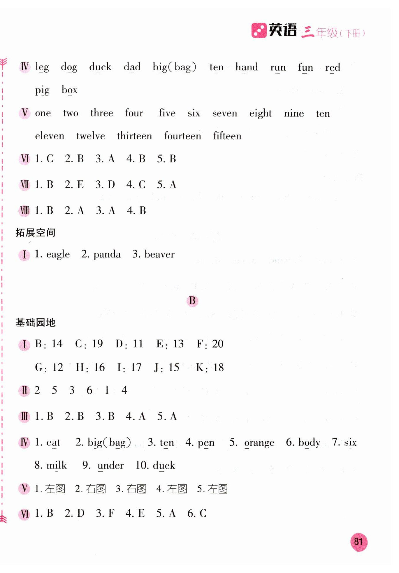 2023年新編基礎(chǔ)訓(xùn)練三年級英語下冊人教版 第10頁