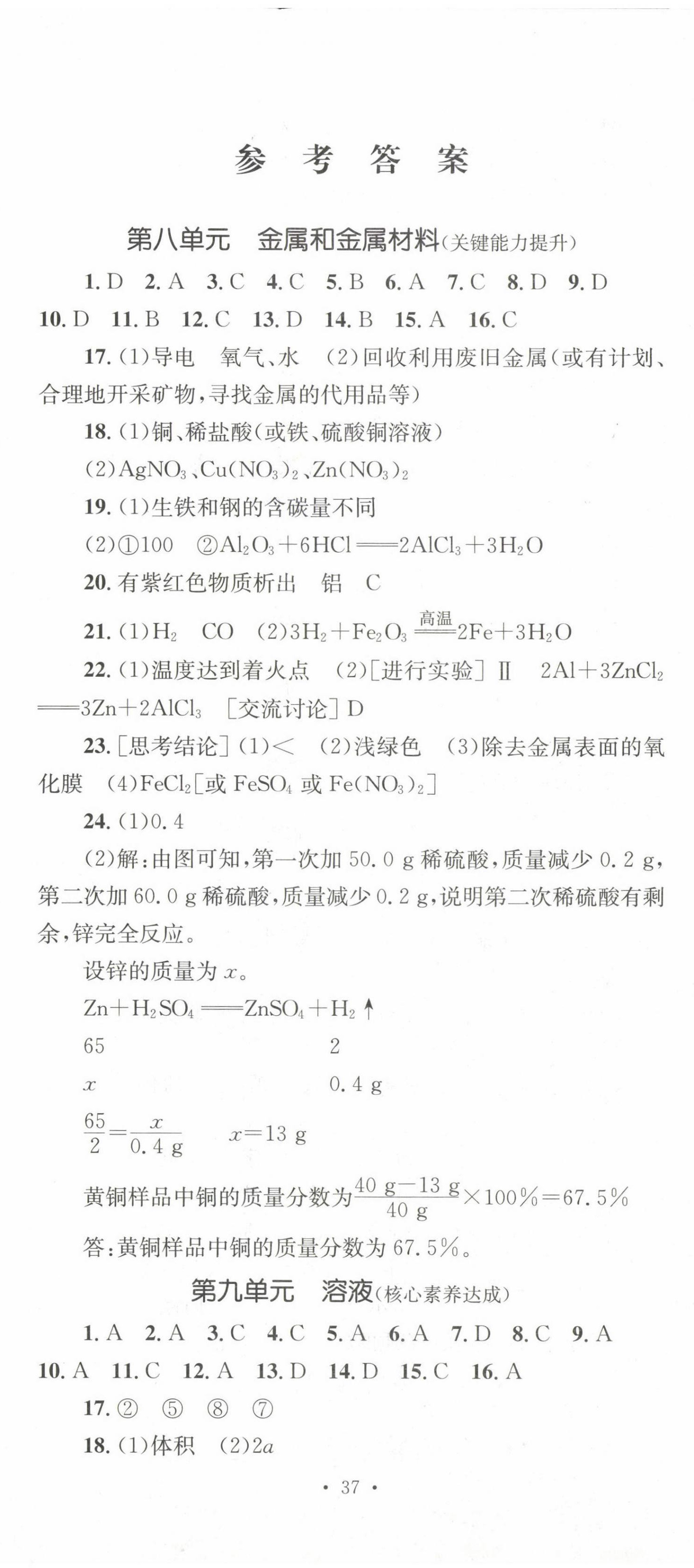 2023年学科素养与能力提升九年级化学下册人教版 第2页