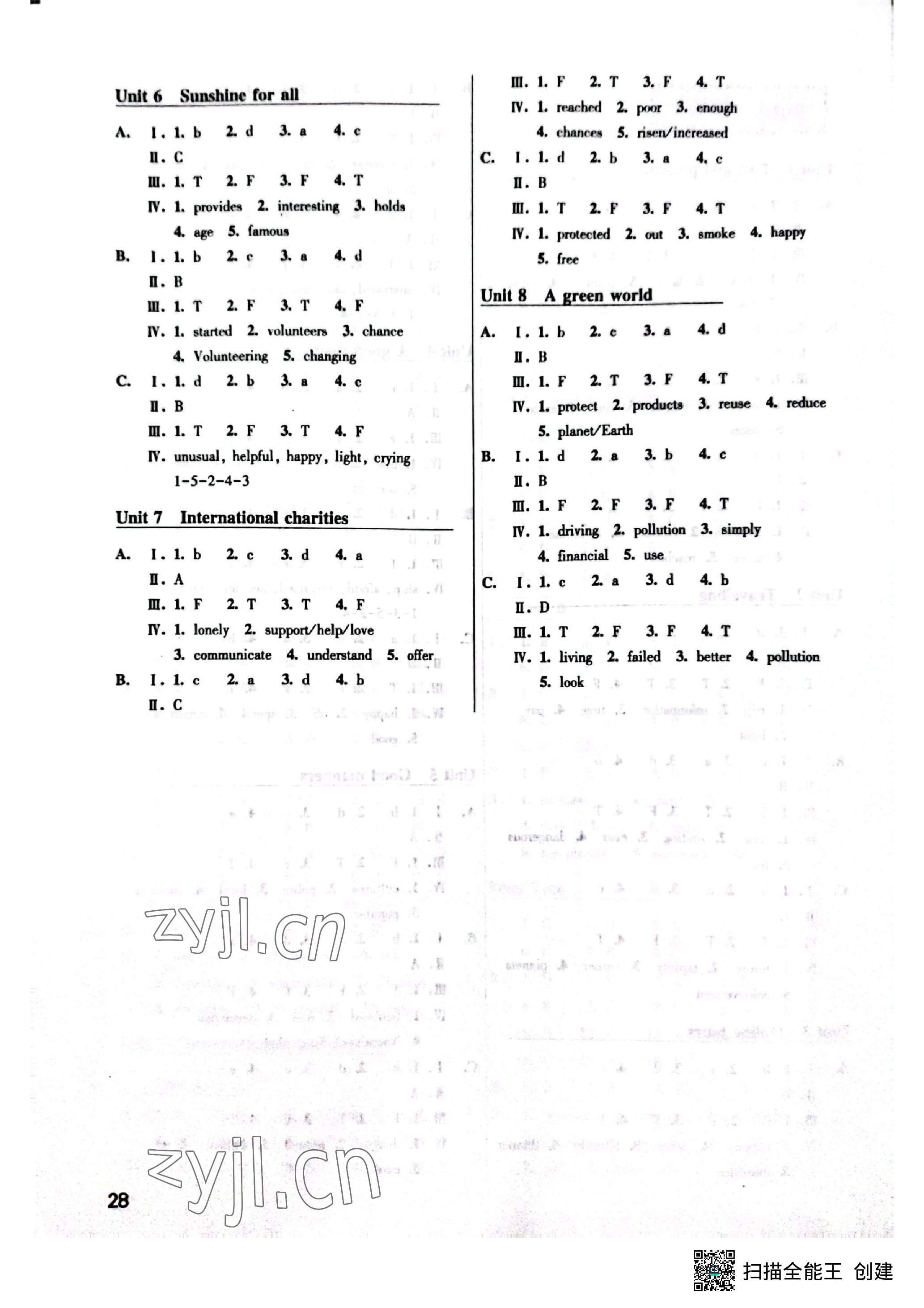 2023年初中英語(yǔ)聽(tīng)讀空間八年級(jí)下冊(cè)譯林版提高版 參考答案第6頁(yè)