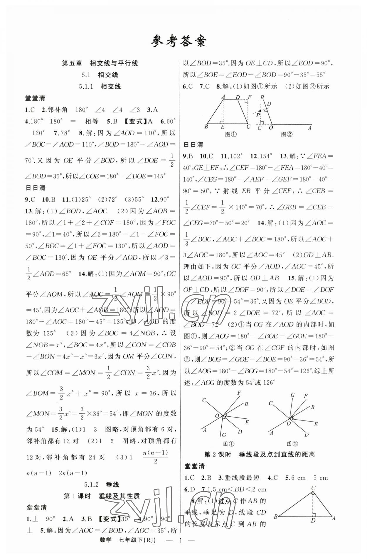 2023年四清導(dǎo)航七年級數(shù)學(xué)下冊人教版河南專版 第1頁