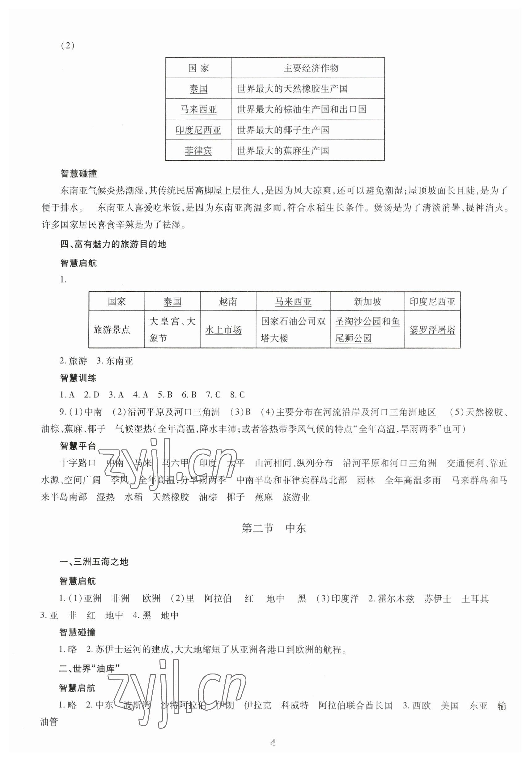 2023年智慧学习导学练七年级地理下册 第4页