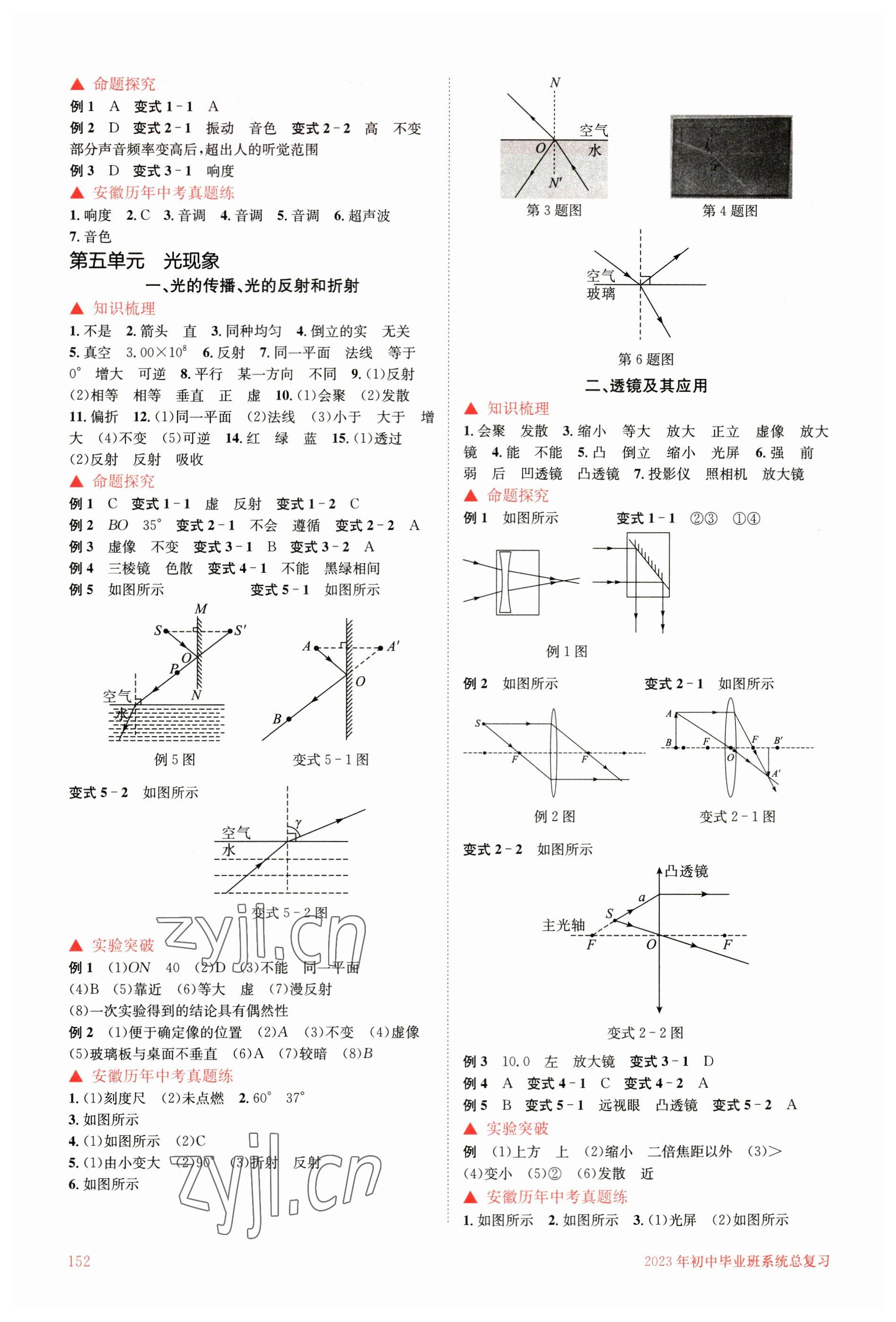 2023年初中畢業(yè)班系統(tǒng)總復(fù)習(xí)物理中考 參考答案第2頁