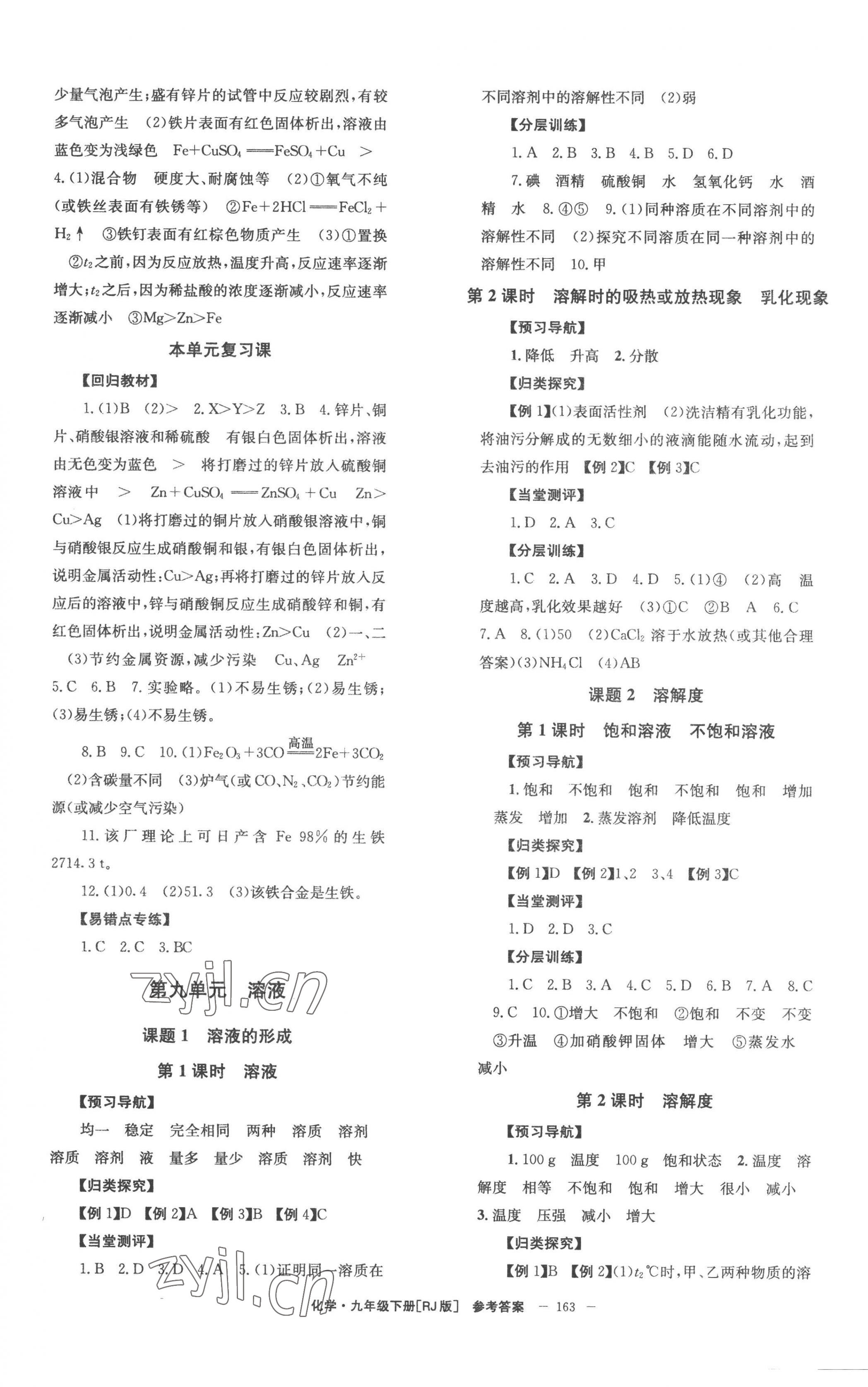 2023年全效學(xué)習同步學(xué)練測九年級化學(xué)下冊人教版 第3頁