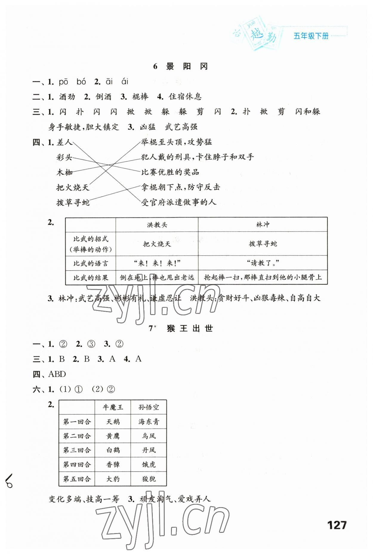 2023年练习与测试五年级语文下册人教版陕西专版 第3页