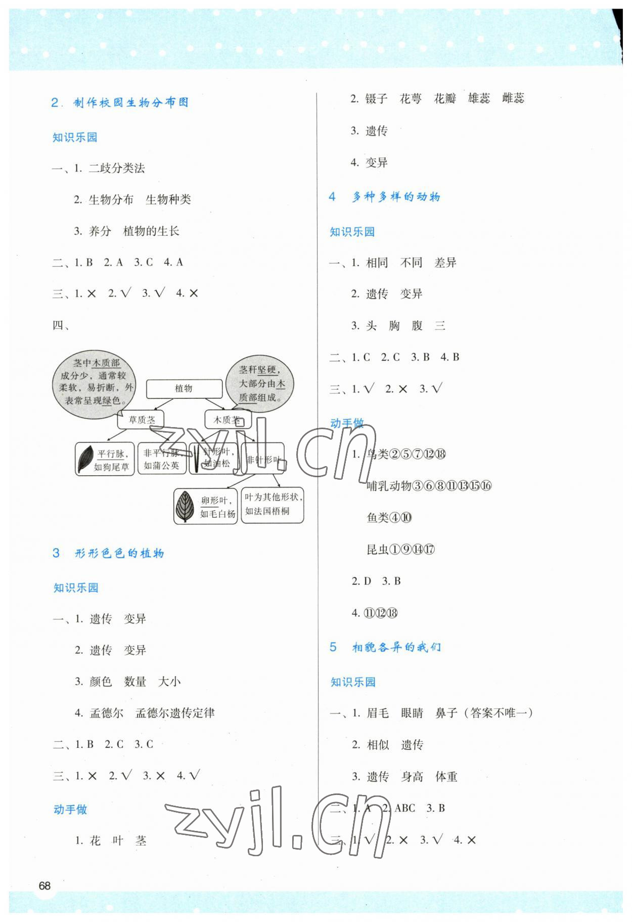 2023年新课程学习与评价六年级科学下册教科版 参考答案第3页