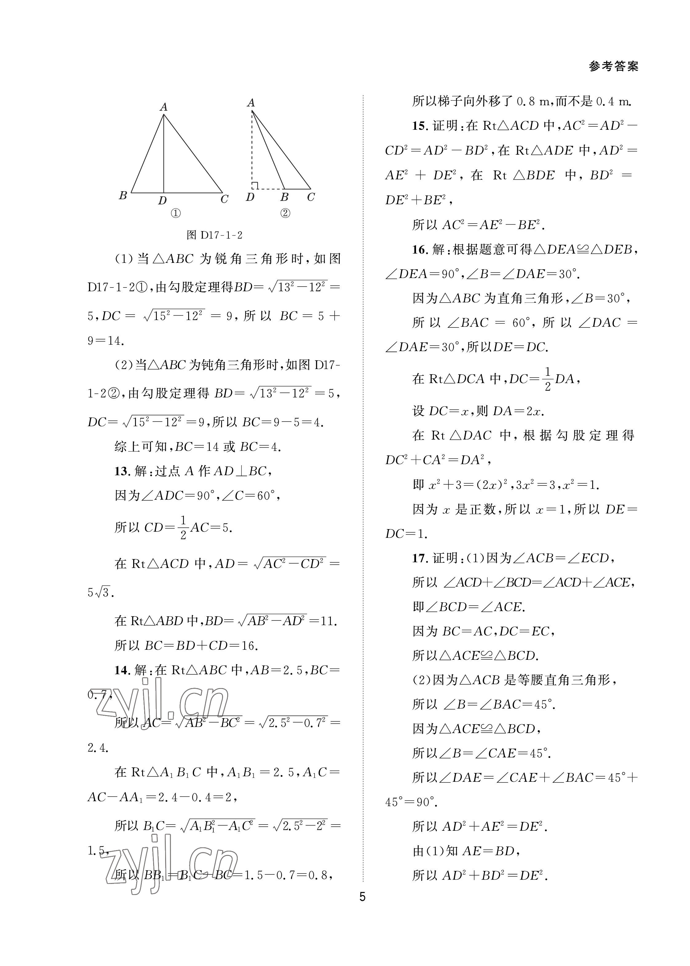 2023年配套綜合練習甘肅八年級數(shù)學下冊人教版 第5頁