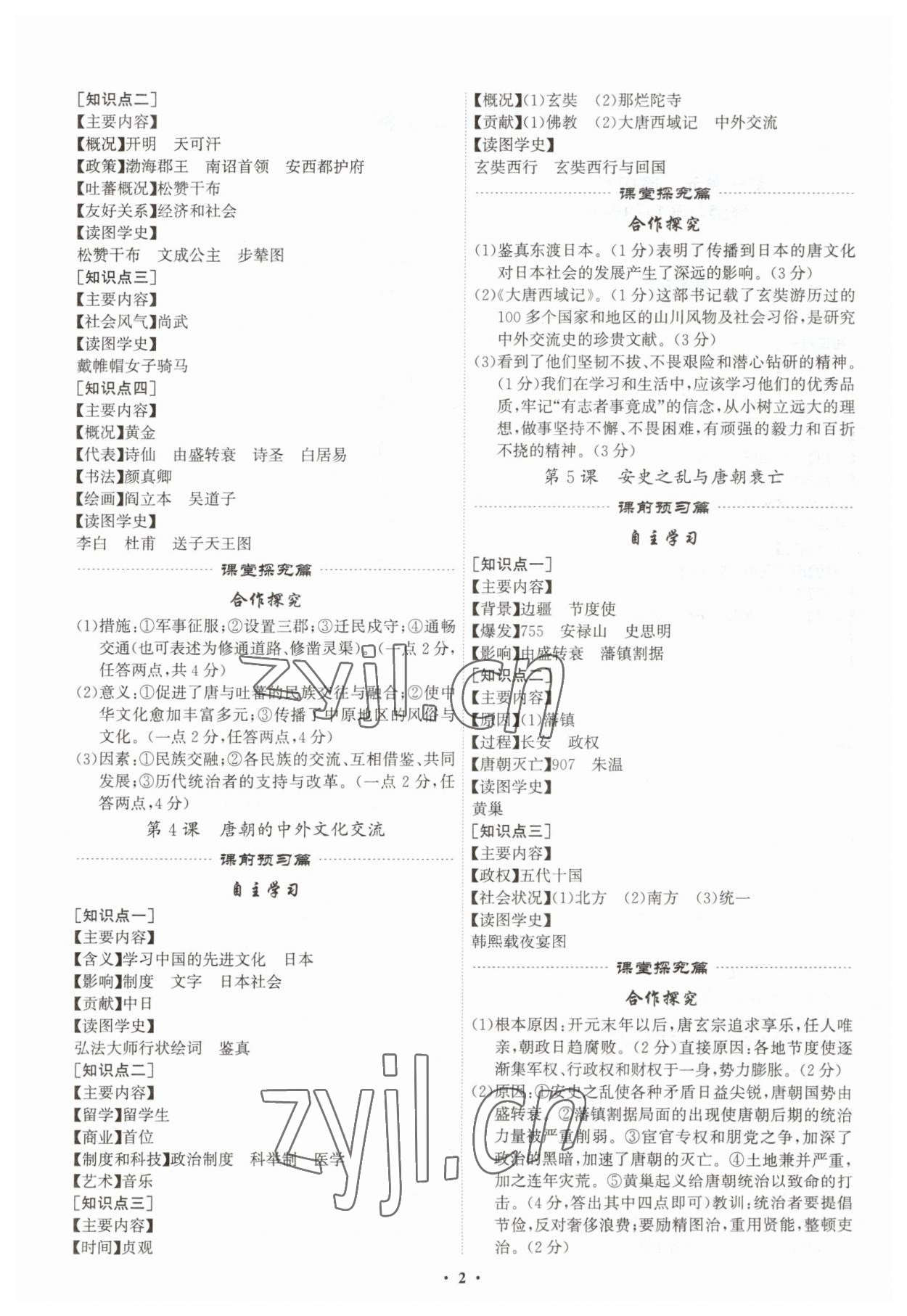 2023年精准同步七年级历史下册广州专版 第2页