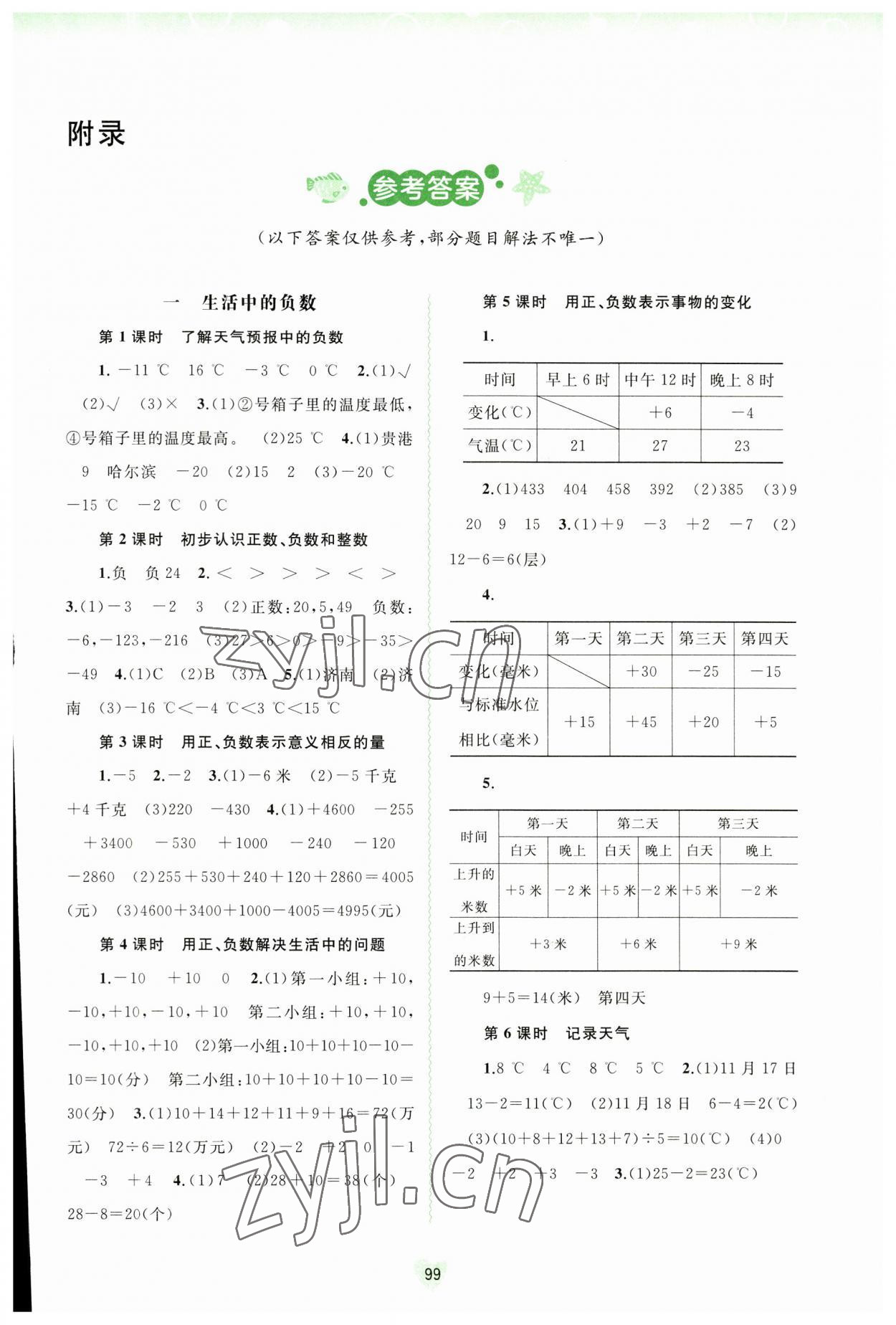 2023年新课程学习与测评同步学习六年级数学下册河北教育版 第1页