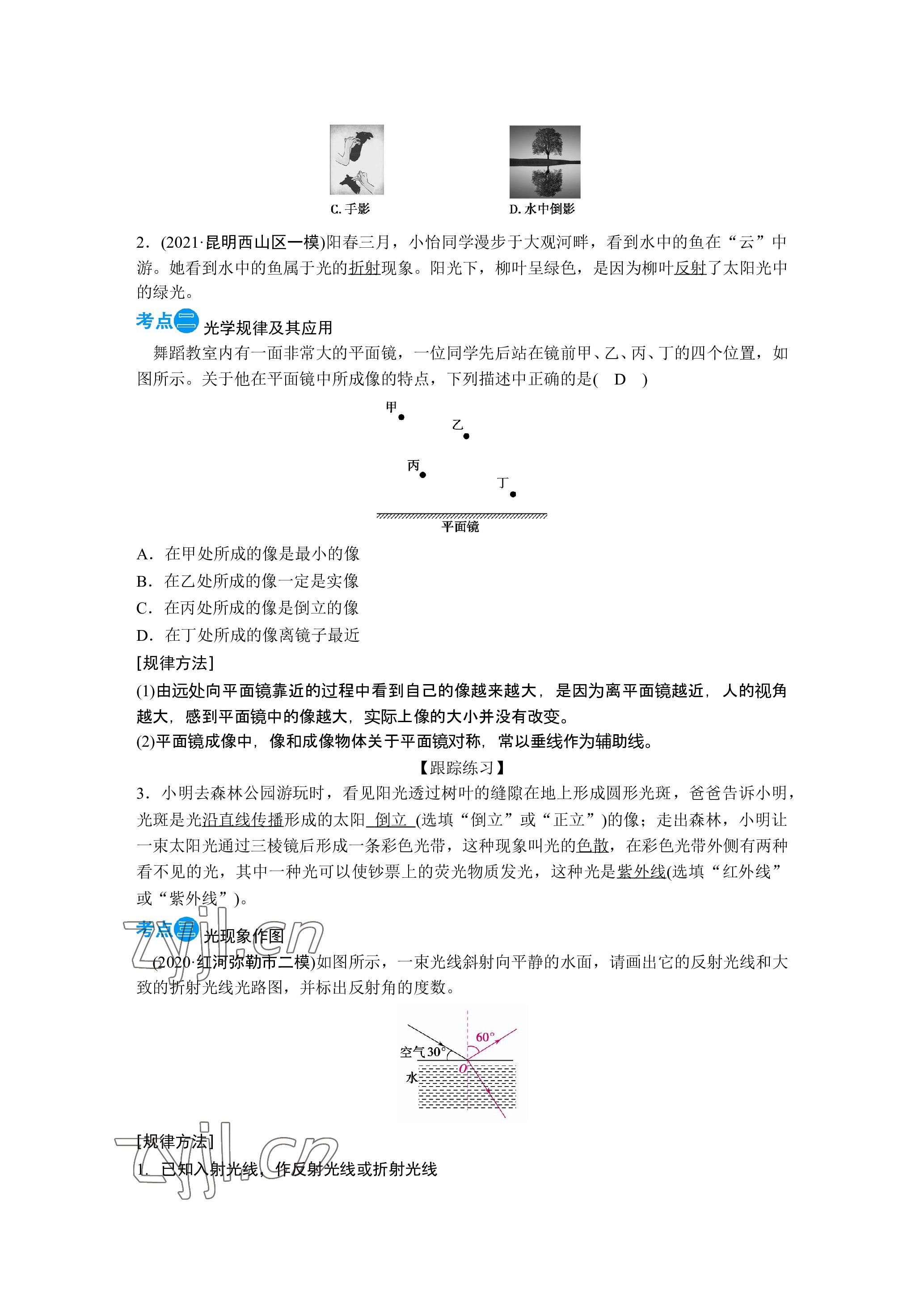 2023年晨光全优同步指导训练与检测物理 参考答案第11页