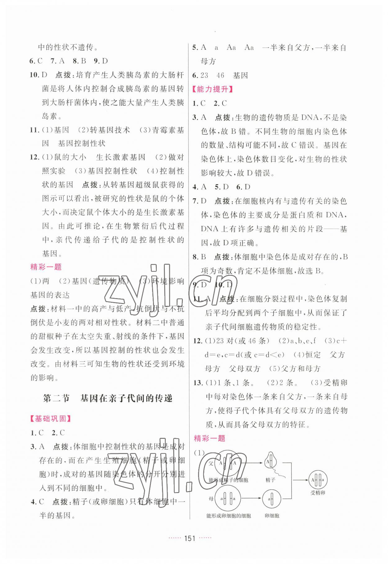 2023年三维数字课堂八年级生物下册人教版 第7页