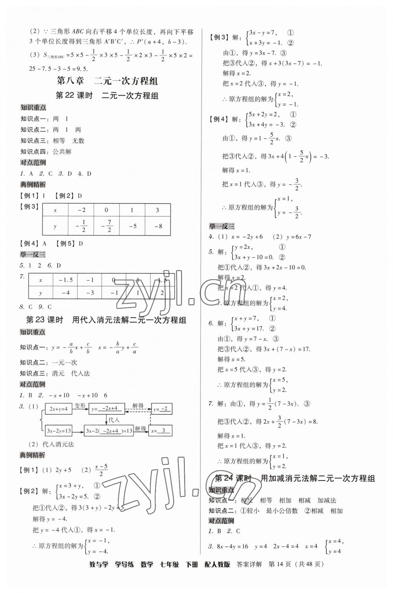 2023年教與學(xué)學(xué)導(dǎo)練七年級數(shù)學(xué)下冊人教版 第14頁