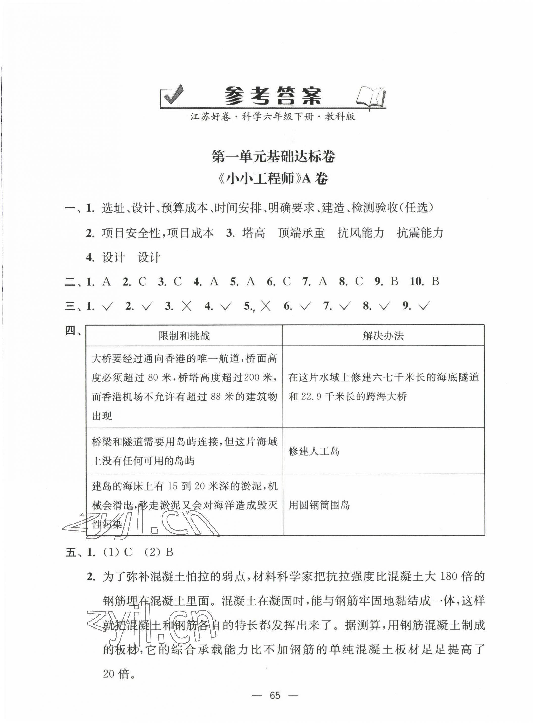 2023年江蘇好卷六年級科學(xué)下冊教科版 第1頁