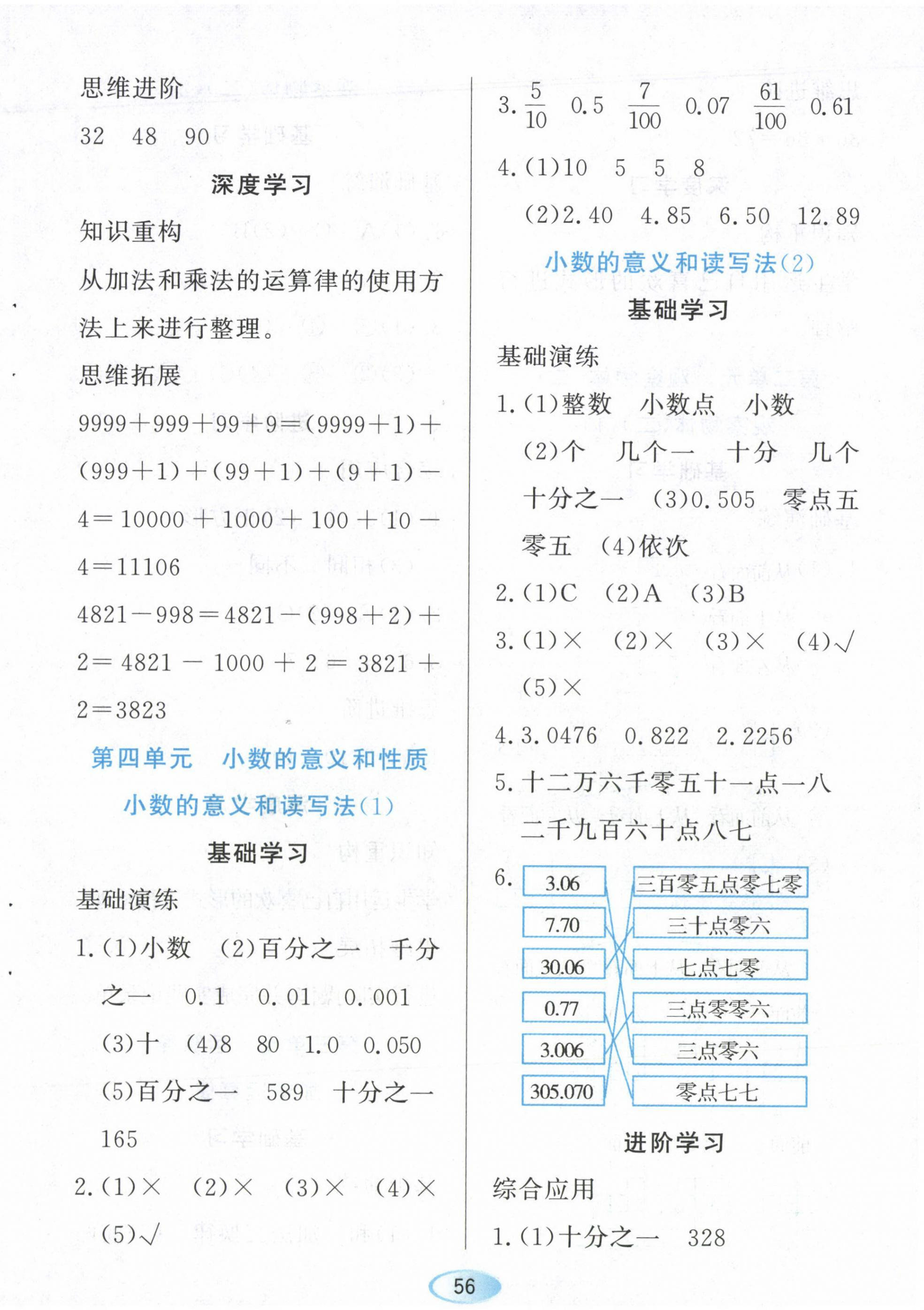 2023年资源与评价黑龙江教育出版社四年级数学下册人教版 第6页