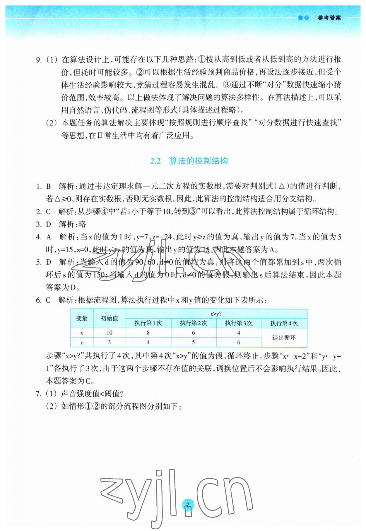 2023年作业本浙江教育出版社高中信息技术必修1 第7页