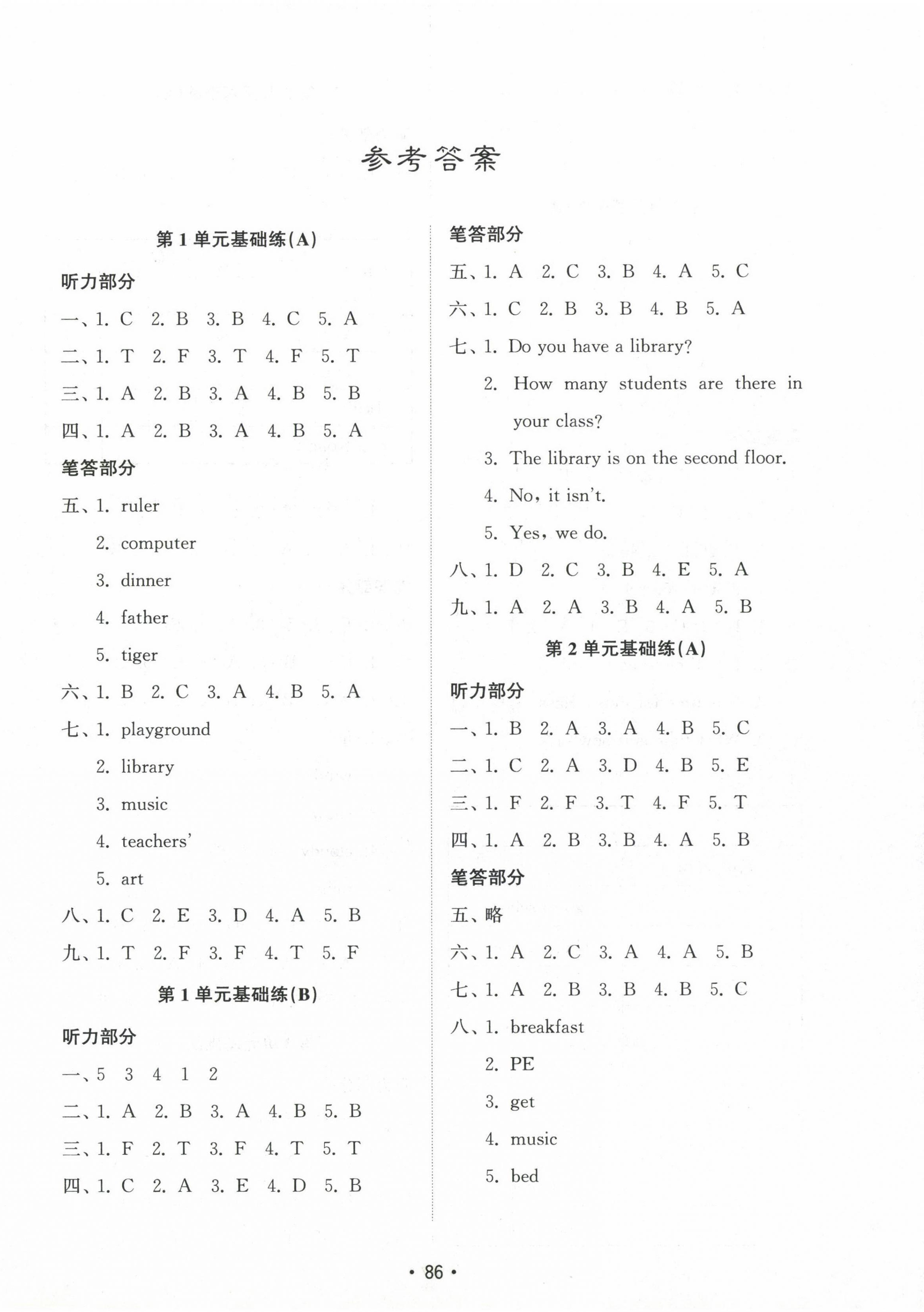 2023年金鑰匙試卷基礎(chǔ)練四年級英語下冊人教版 第1頁