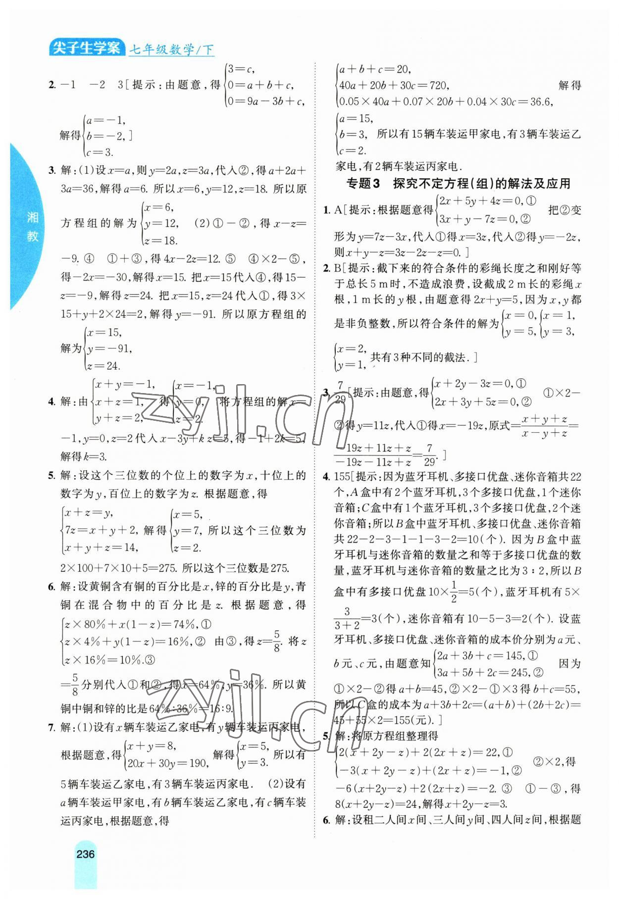 2023年尖子生学案七年级数学下册湘教版 第7页